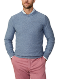 Hackett London Mouline Crew Neck Jumper, Summer Blue