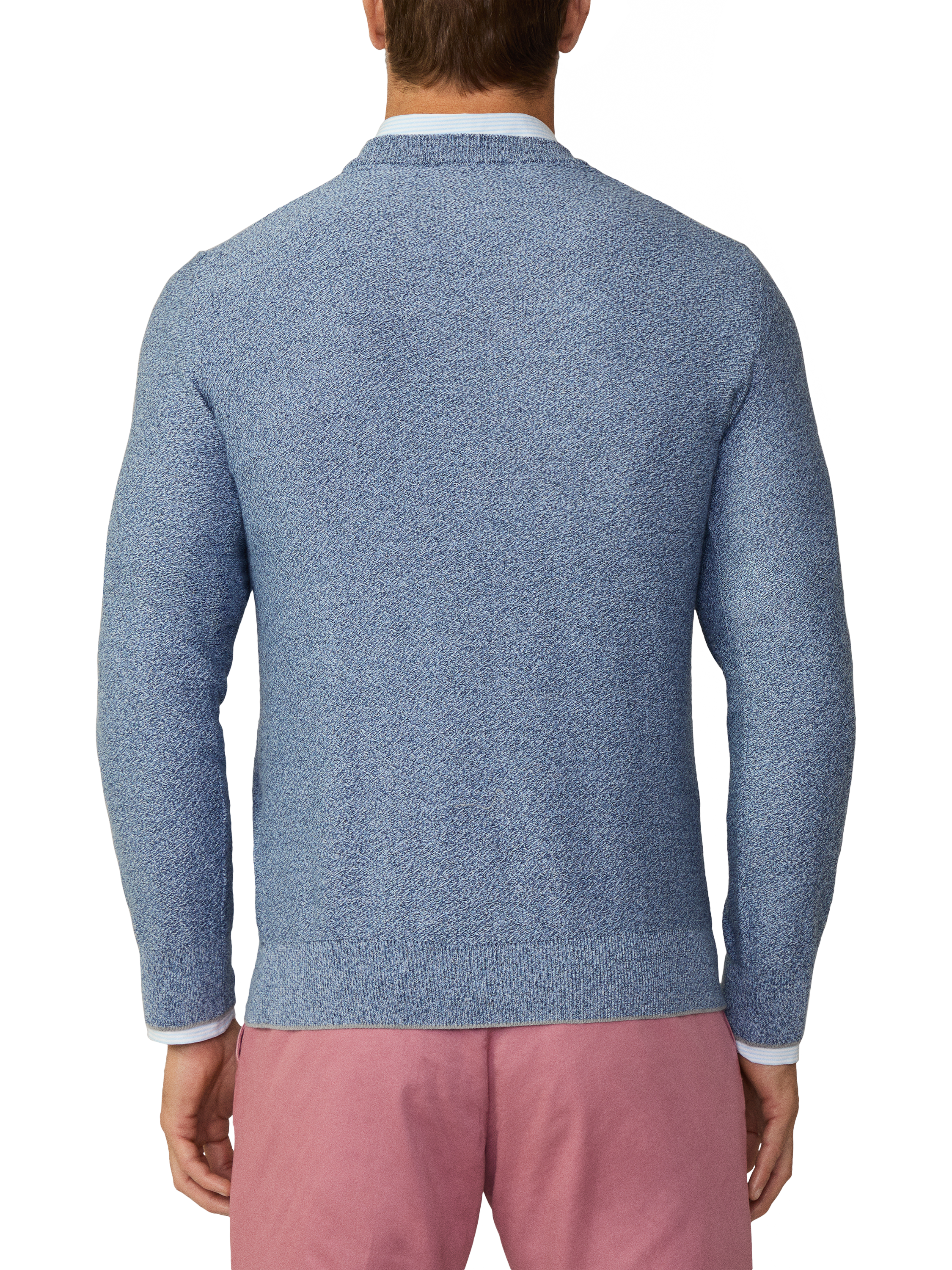 Product image 3 of 6, which shows Hackett London Mouline Crew Neck Jumper, Summer Blue, XXL