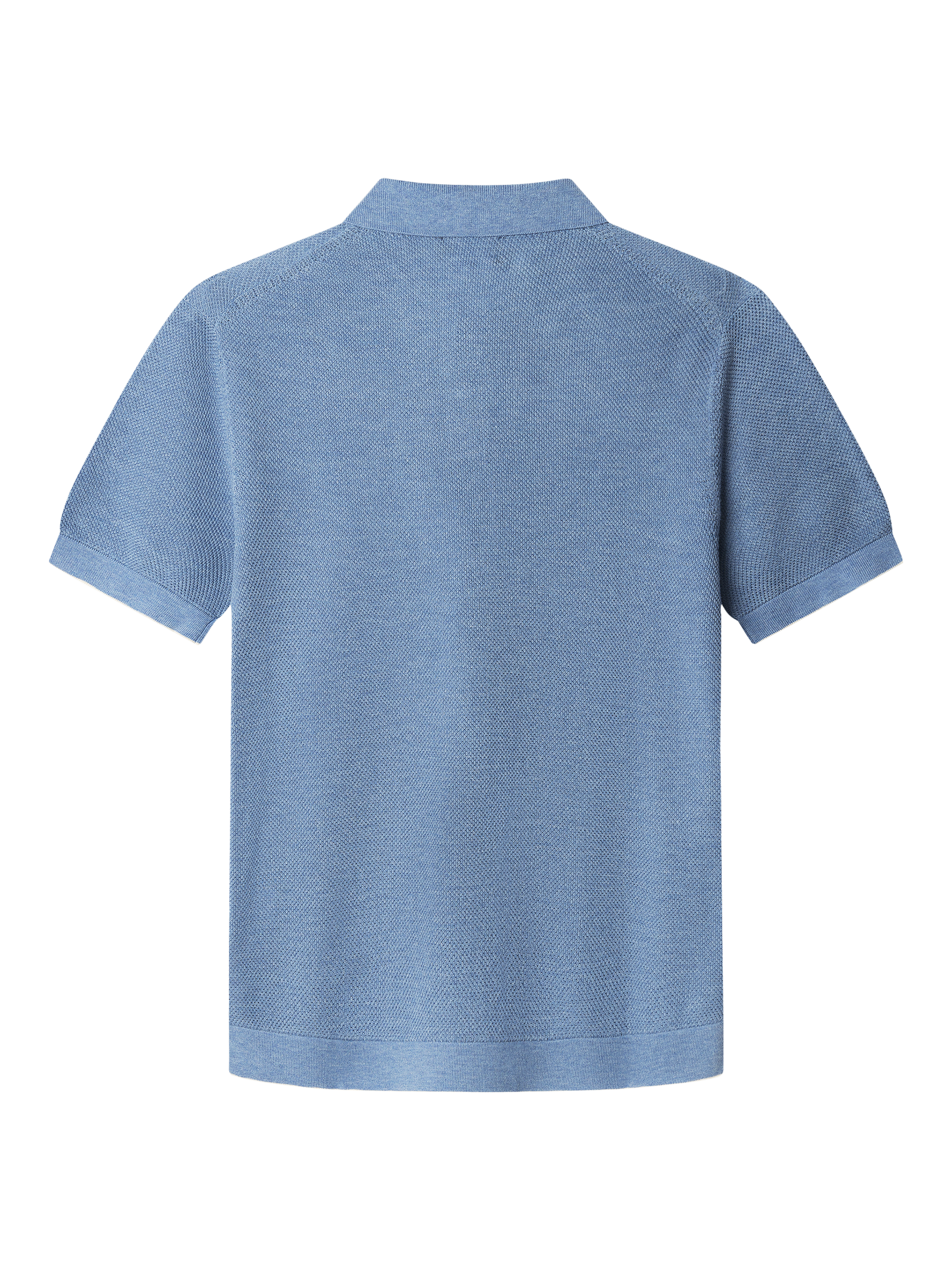 Product image 2 of 6, which shows Hackett London Knitted Polo Shirt, Ice Blue, XS