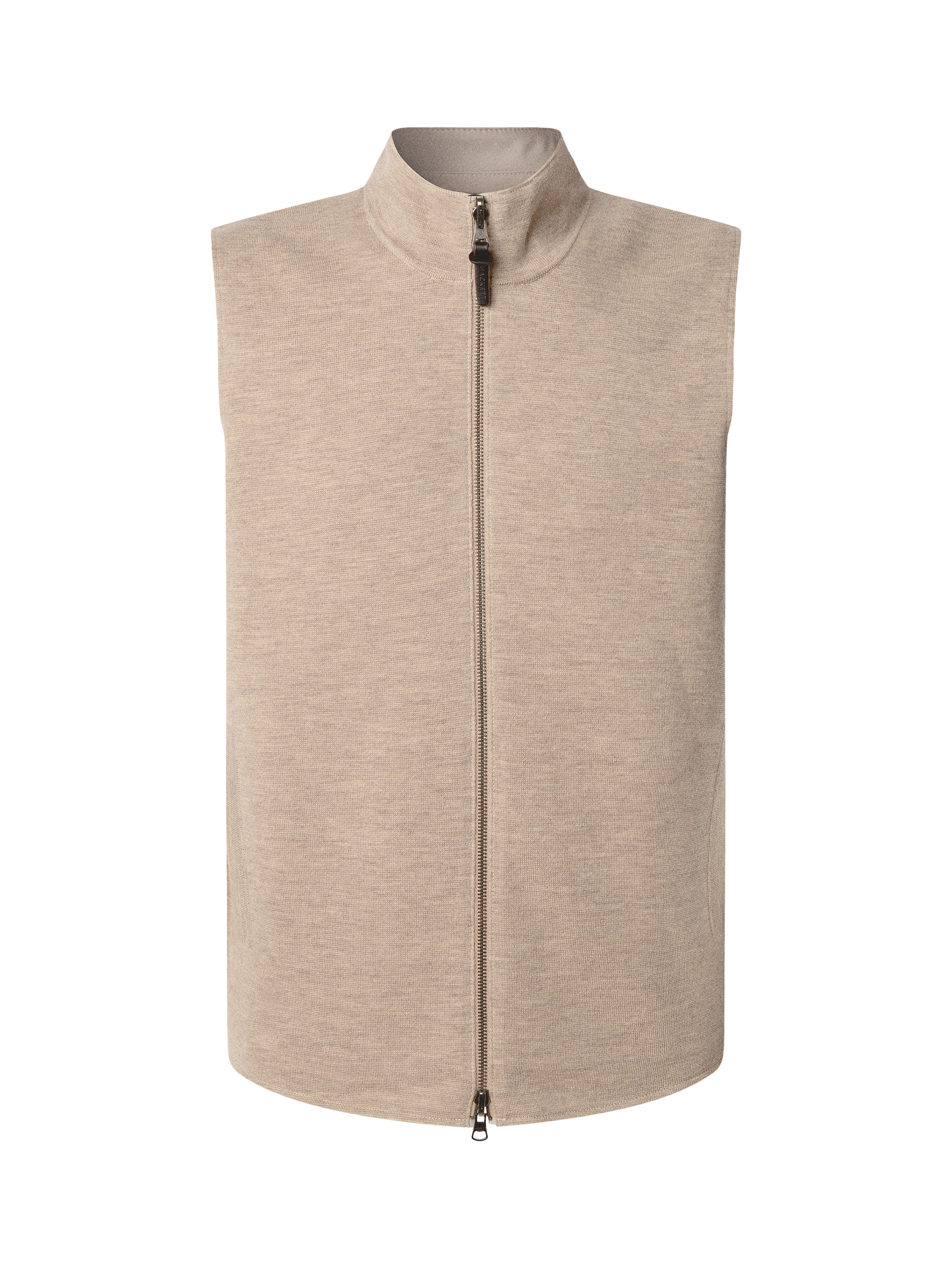 Product image 6 of 7, which shows Hackett London Merino Wool Knitted Hybrid Gilet, Pebble Beige, XXXL