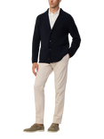 Hackett London Wool-Cotton Waffle Knit Cardigan, Midnight Blue