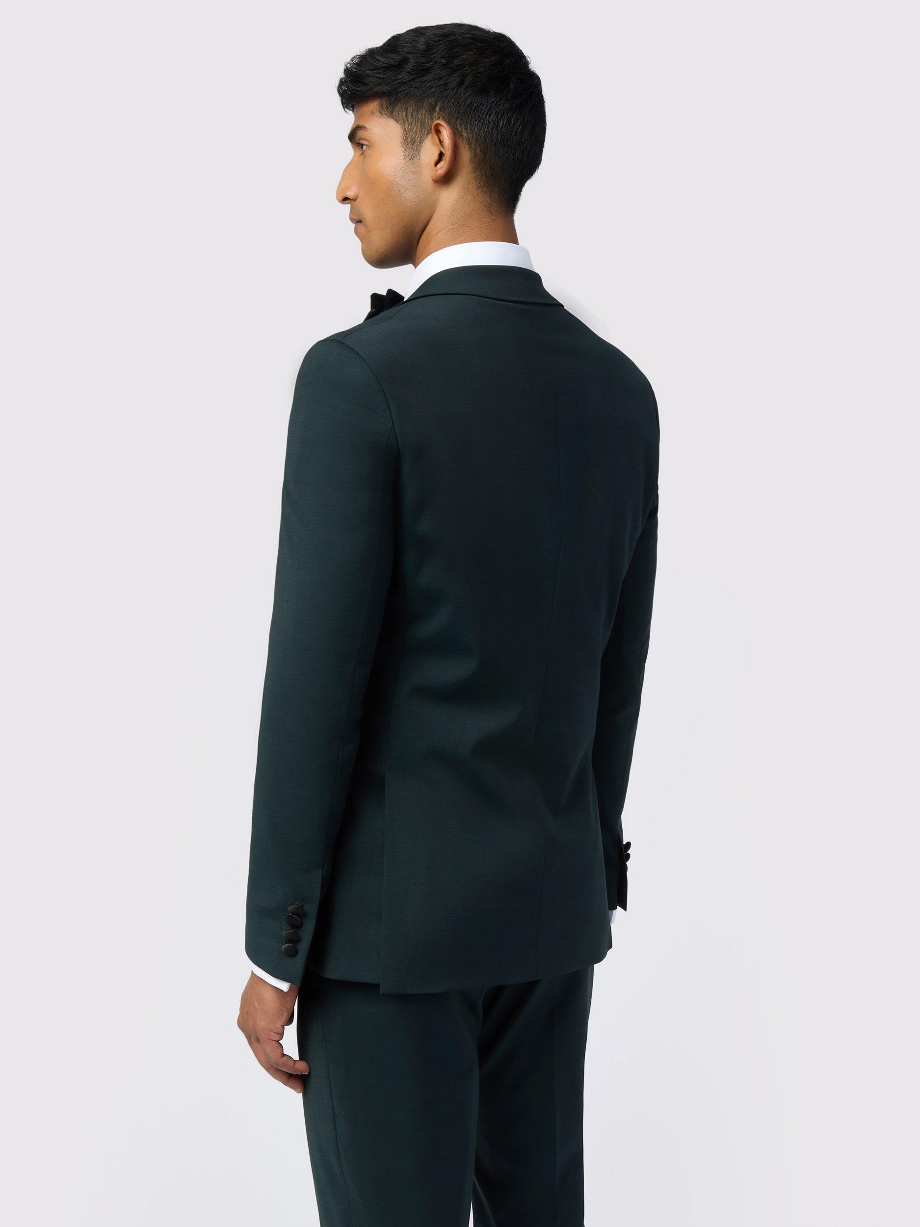 Product image 3 of 4, which shows Ted Baker Porteus Wool Blend Tailored Tuxedo Blazer, Forest Green, 42R
