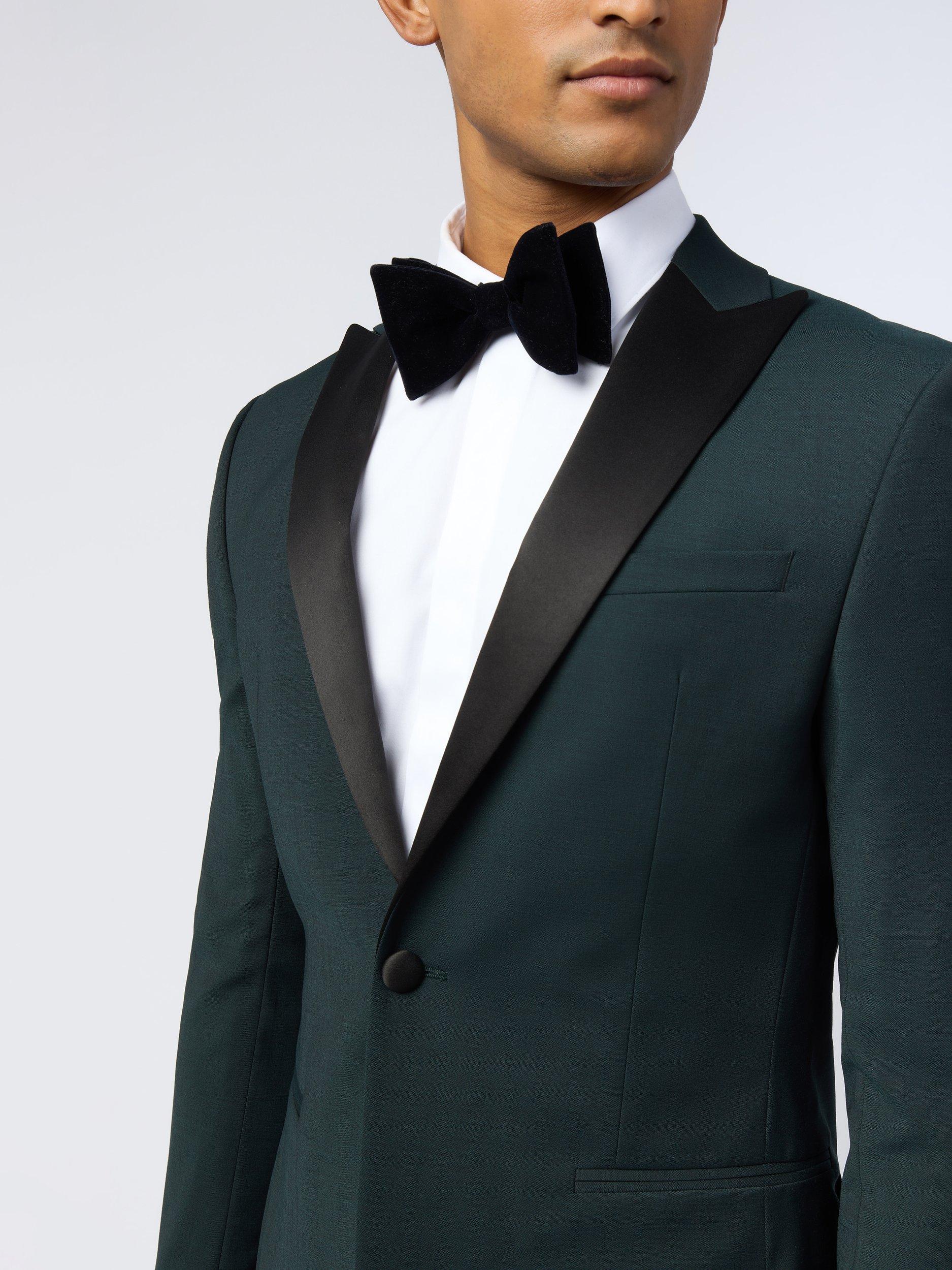 Product image 4 of 4, which shows Ted Baker Porteus Wool Blend Tailored Tuxedo Blazer, Forest Green, 42R