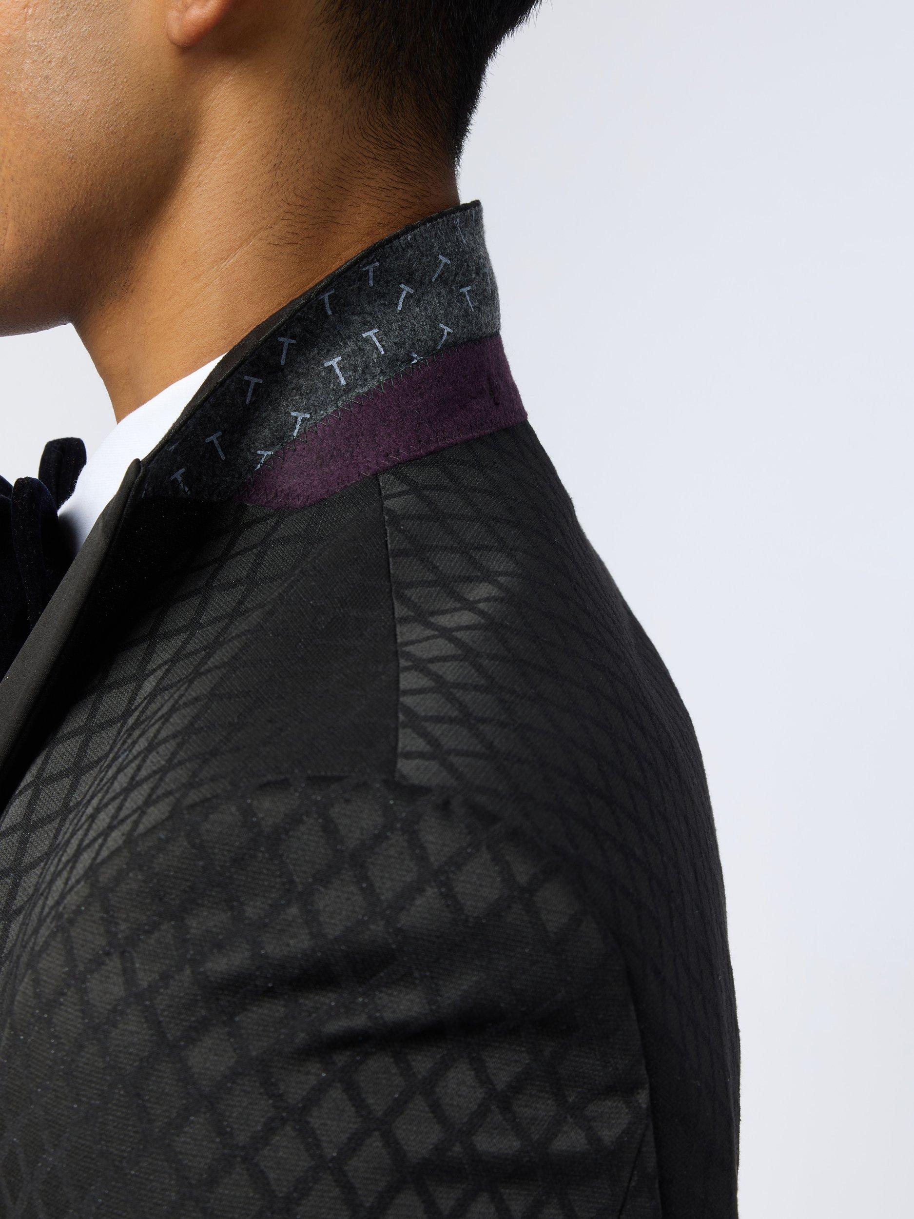 Product image 4 of 6, which shows Ted Baker Sabine Slim Fit Diamond Jacquard Weave Dinner Jacket, Black, 40R