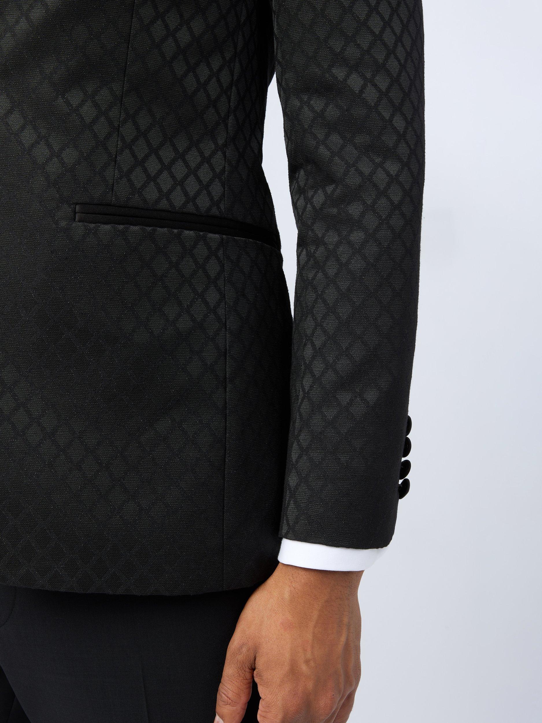 Product image 5 of 6, which shows Ted Baker Sabine Slim Fit Diamond Jacquard Weave Dinner Jacket, Black, 40R