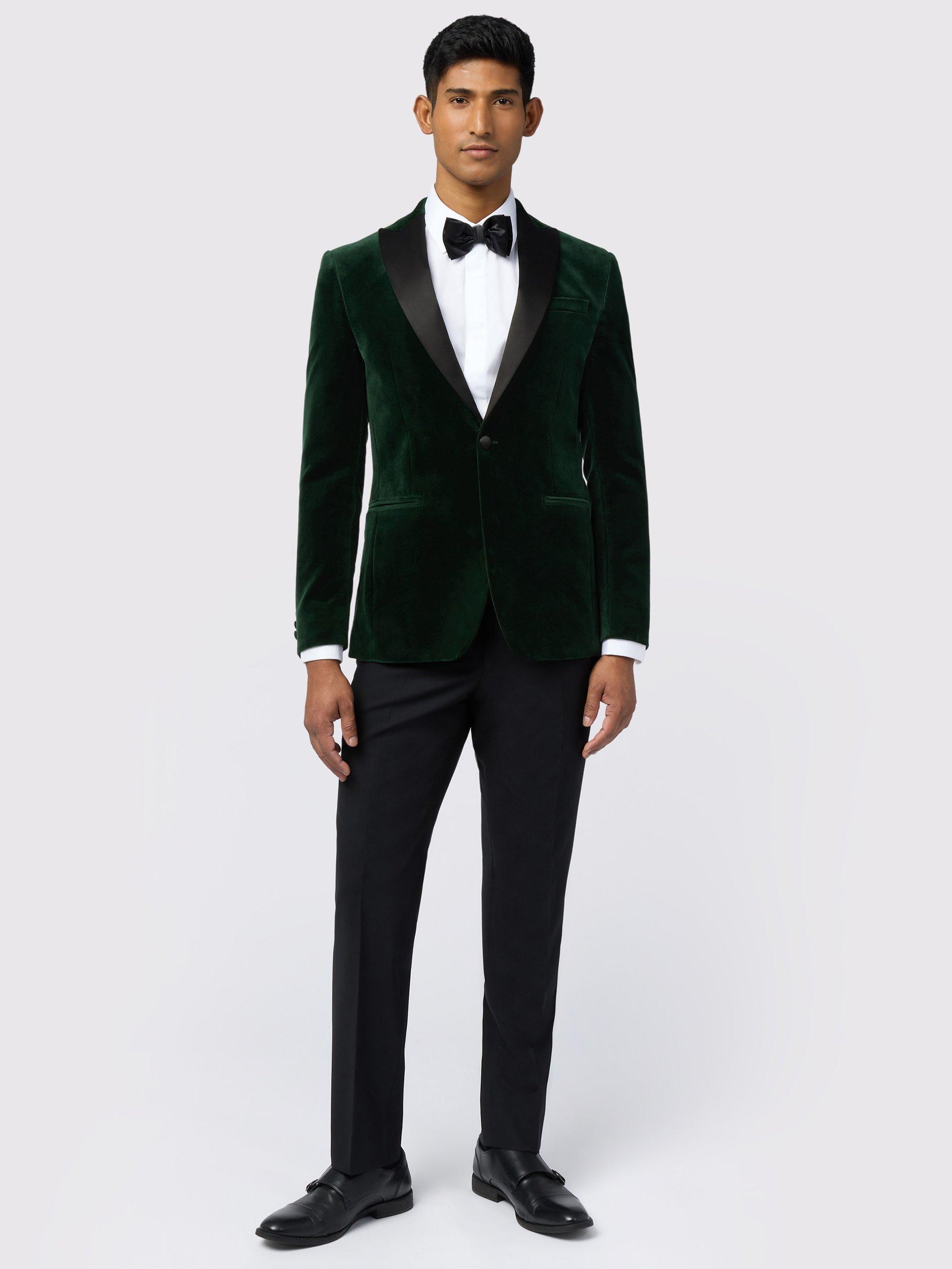 Product image 2 of 5, which shows Ted Baker Tighe Slim Fit Velvet Dinner Jacket, Forest Green, 42S