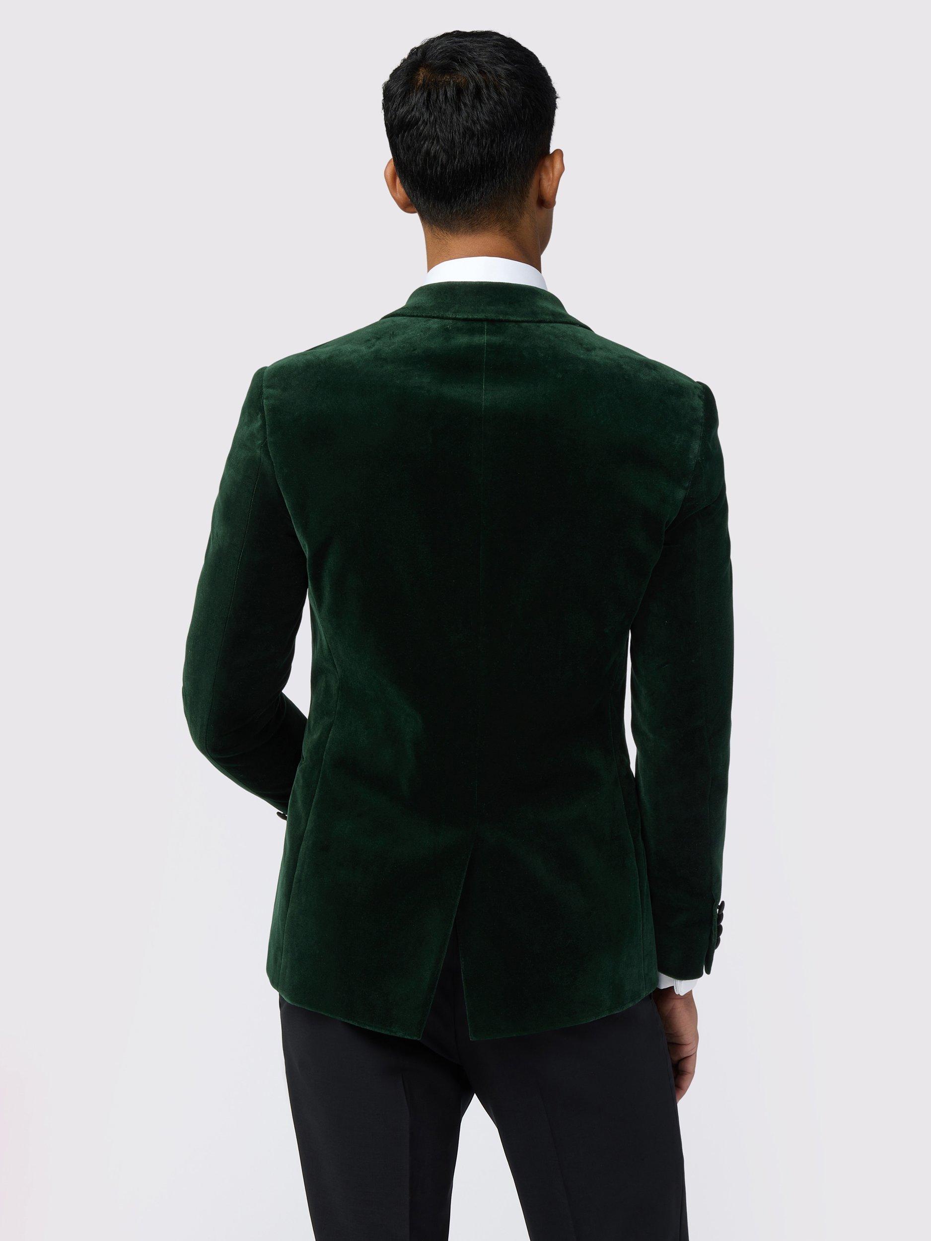 Product image 3 of 5, which shows Ted Baker Tighe Slim Fit Velvet Dinner Jacket, Forest Green, 42S
