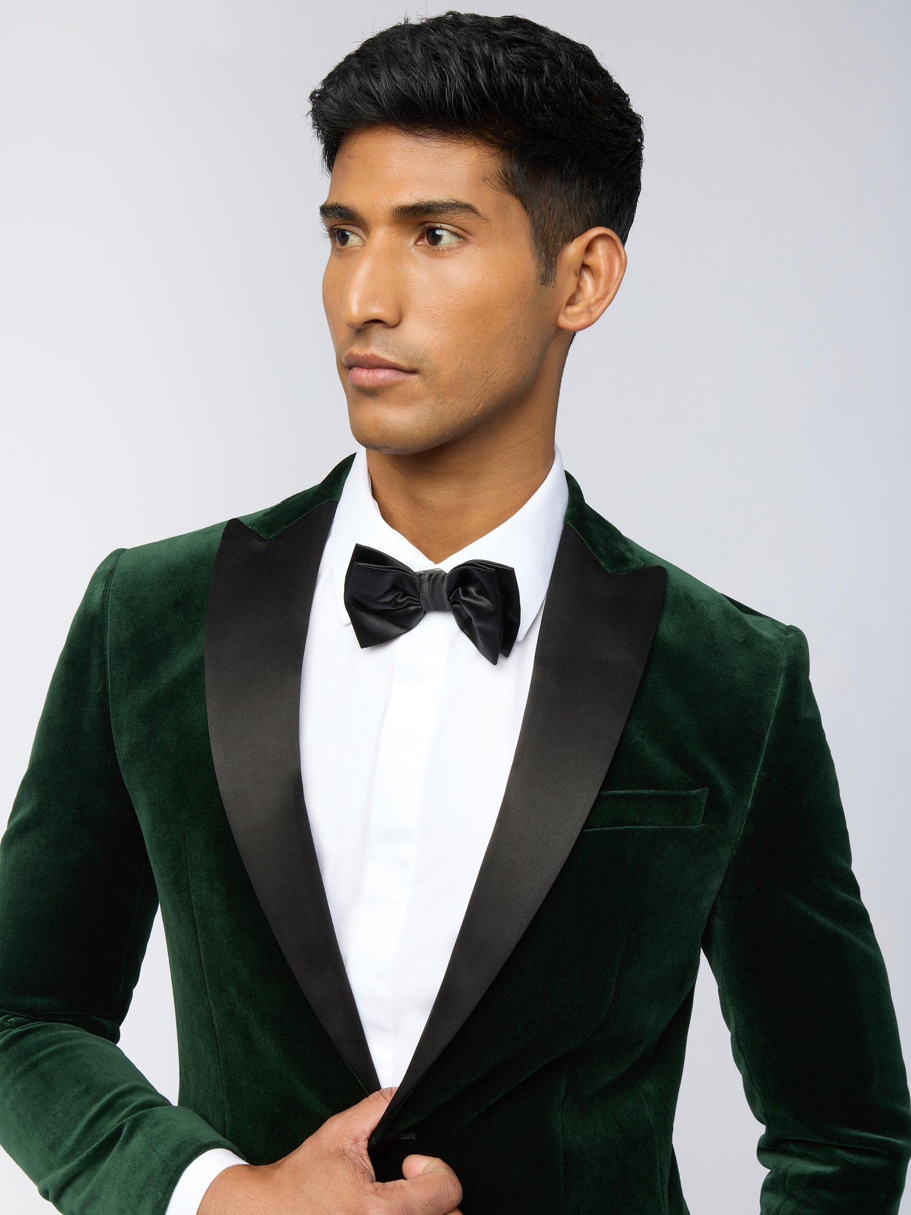 Product image 4 of 5, which shows Ted Baker Tighe Slim Fit Velvet Dinner Jacket, Forest Green, 42S