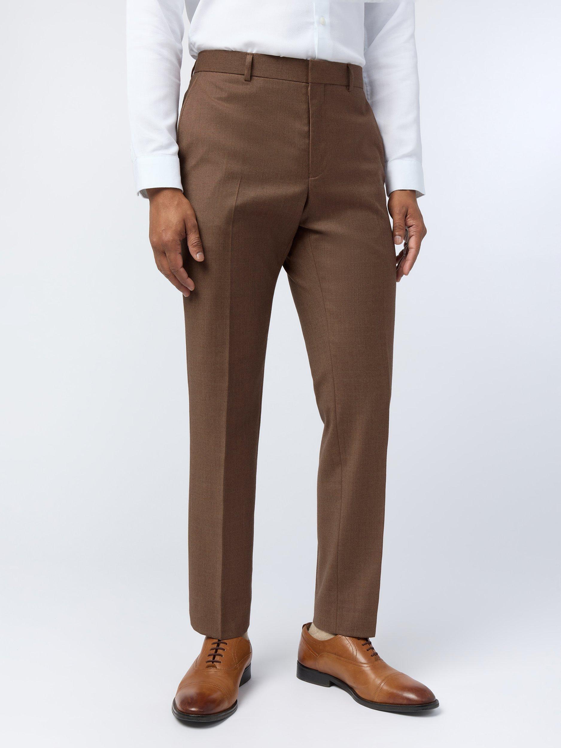 Product image 1 of 4, which shows Ted Baker Eliot Wool Blend Flannel Suit Trousers, Sunbaked, 32S