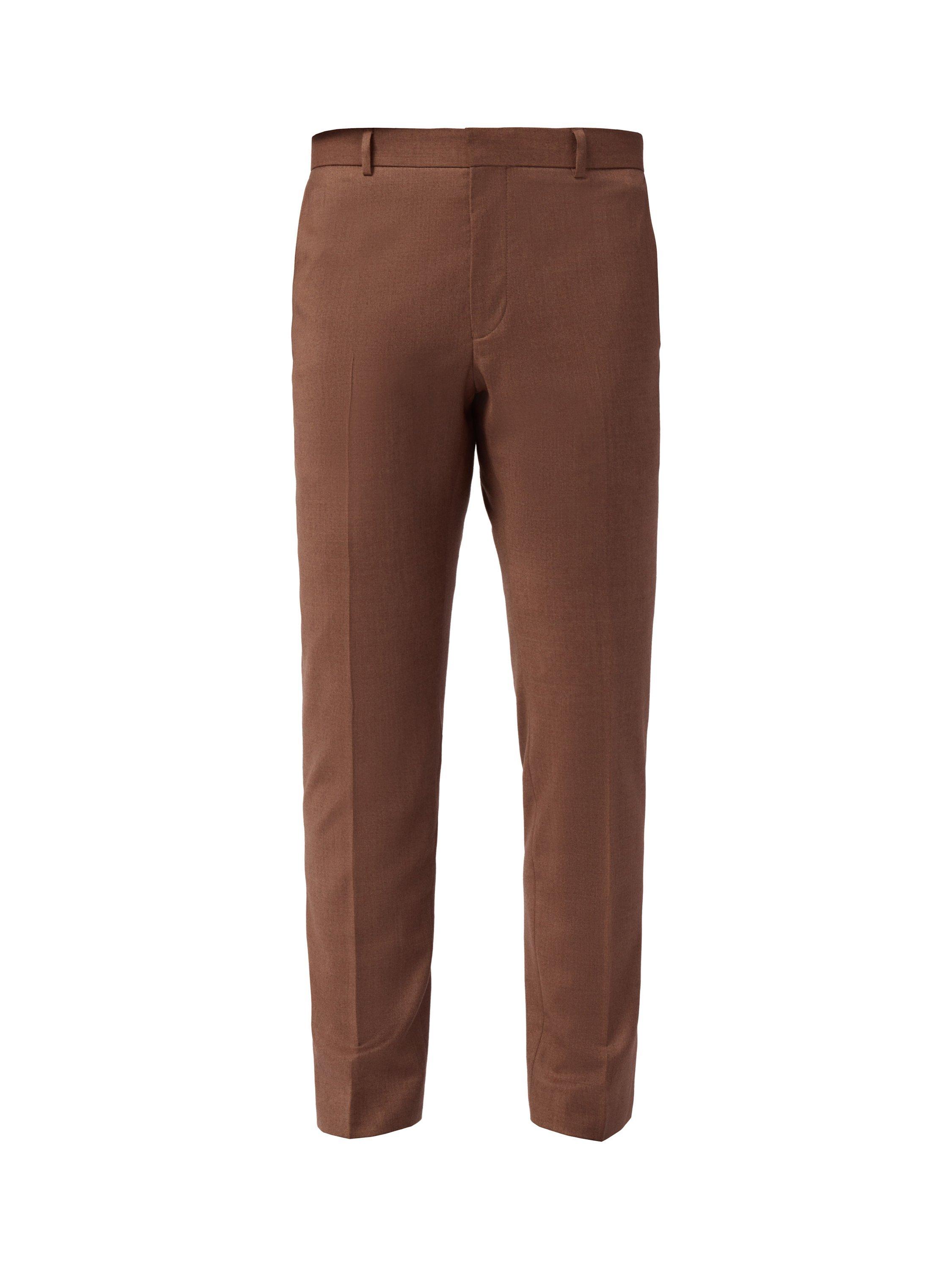 Product image 4 of 4, which shows Ted Baker Eliot Wool Blend Flannel Suit Trousers, Sunbaked, 32S