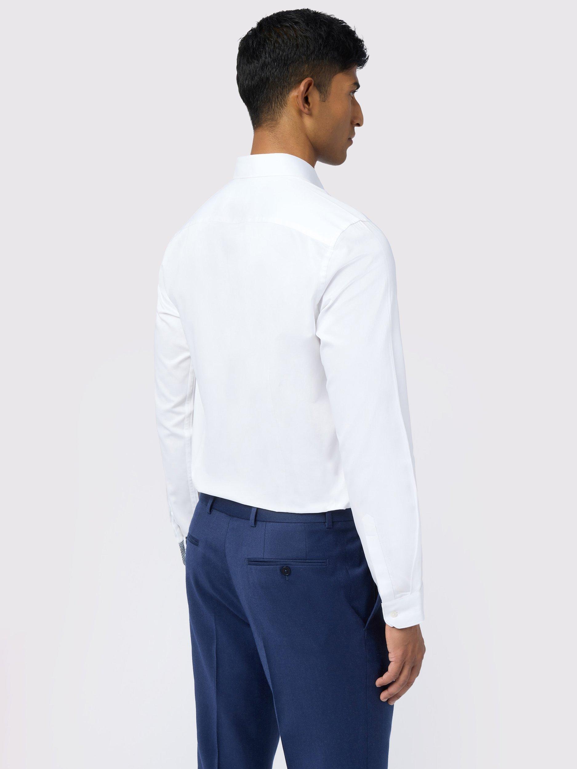 Product image 2 of 5, which shows Ted Baker Emile Cotton Blend Shirt, White, 15/R