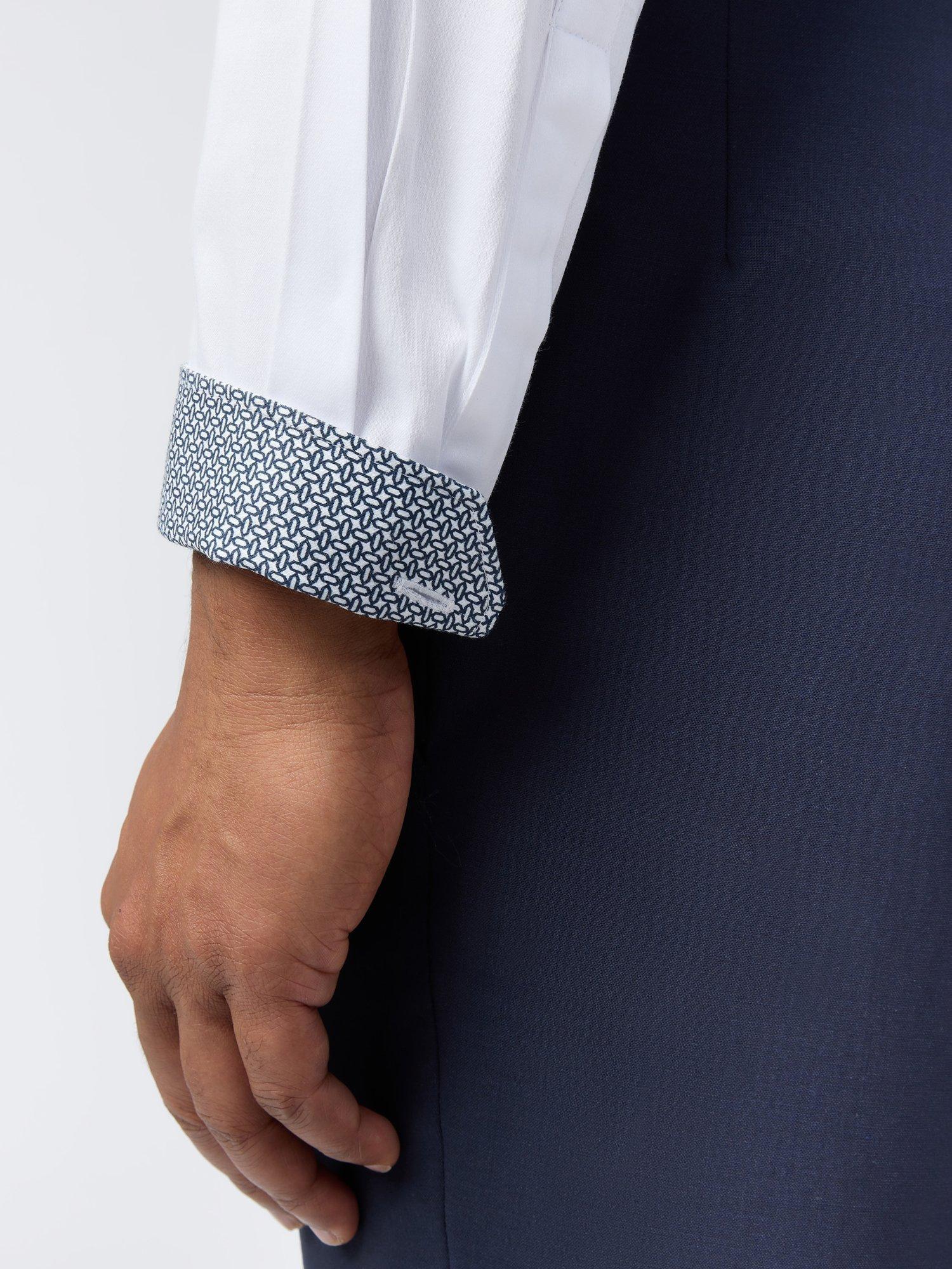 Product image 5 of 5, which shows Ted Baker Emile Cotton Blend Shirt, White, 15/R