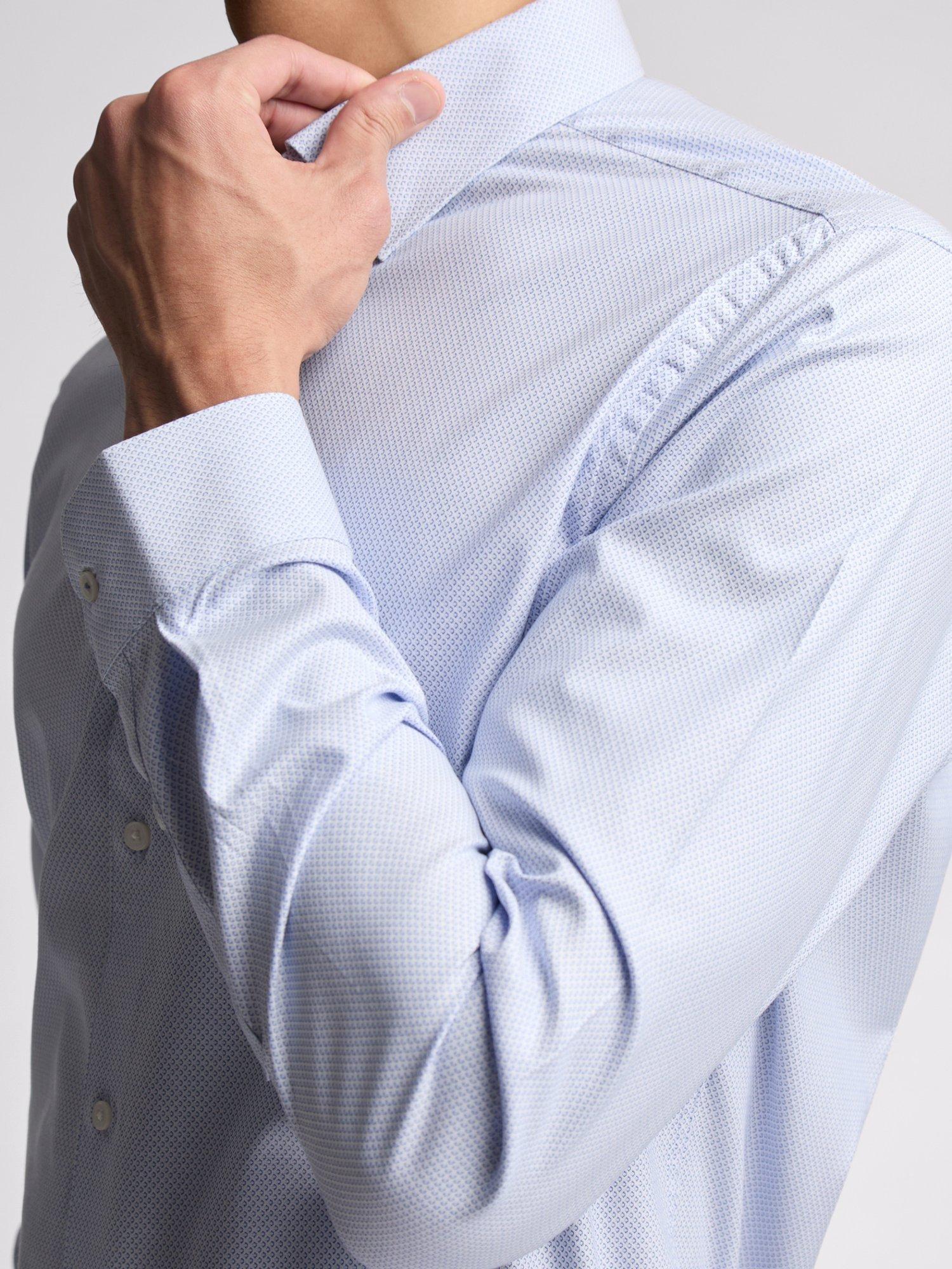 Product image 3 of 4, which shows Ted Baker Hart Cotton Blend Shirt, Blue, 16/R