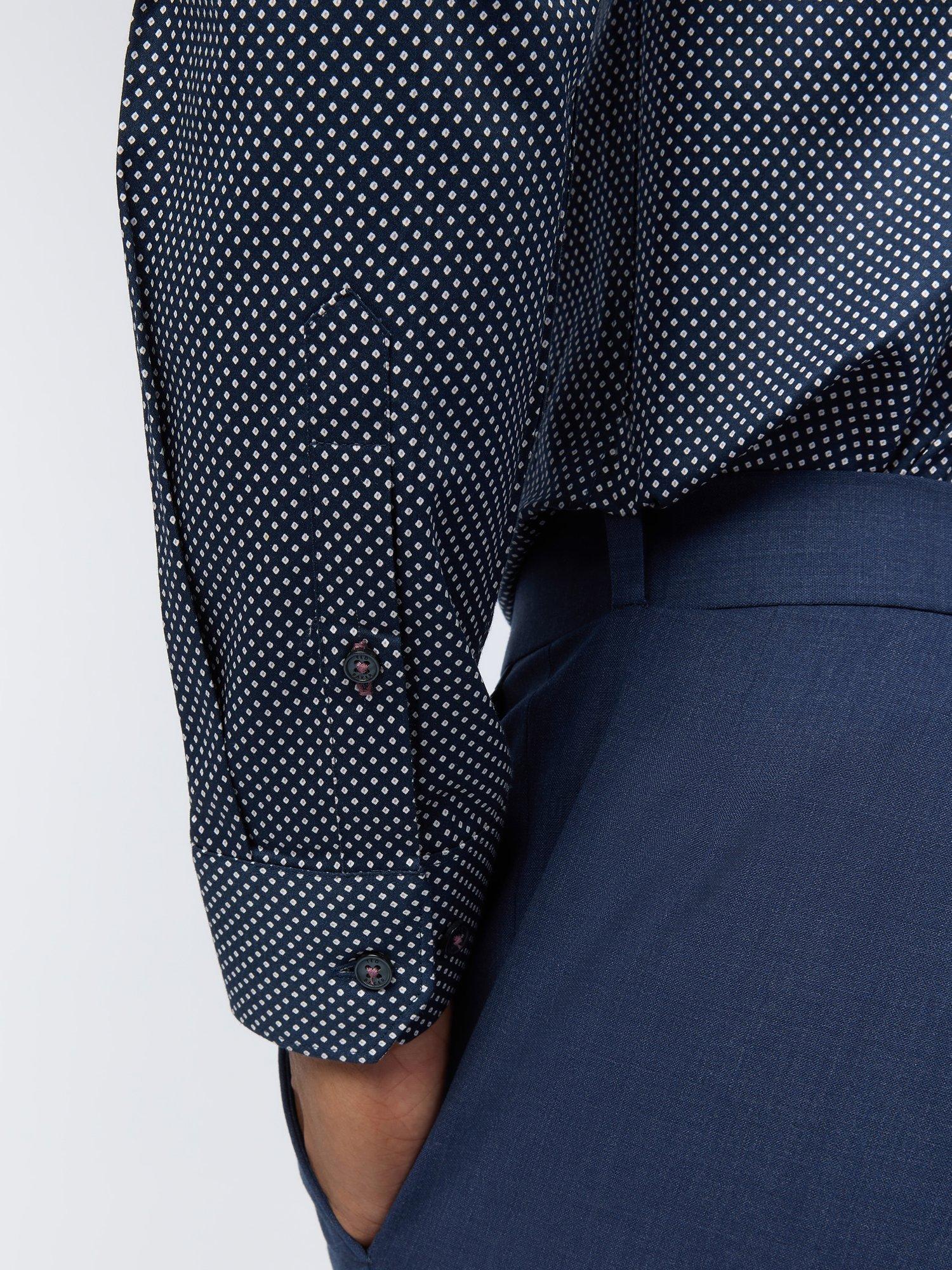 Product image 4 of 4, which shows Ted Baker Milne Micro Print Cotton Blend Shirt, Navy Print, 15.5/R