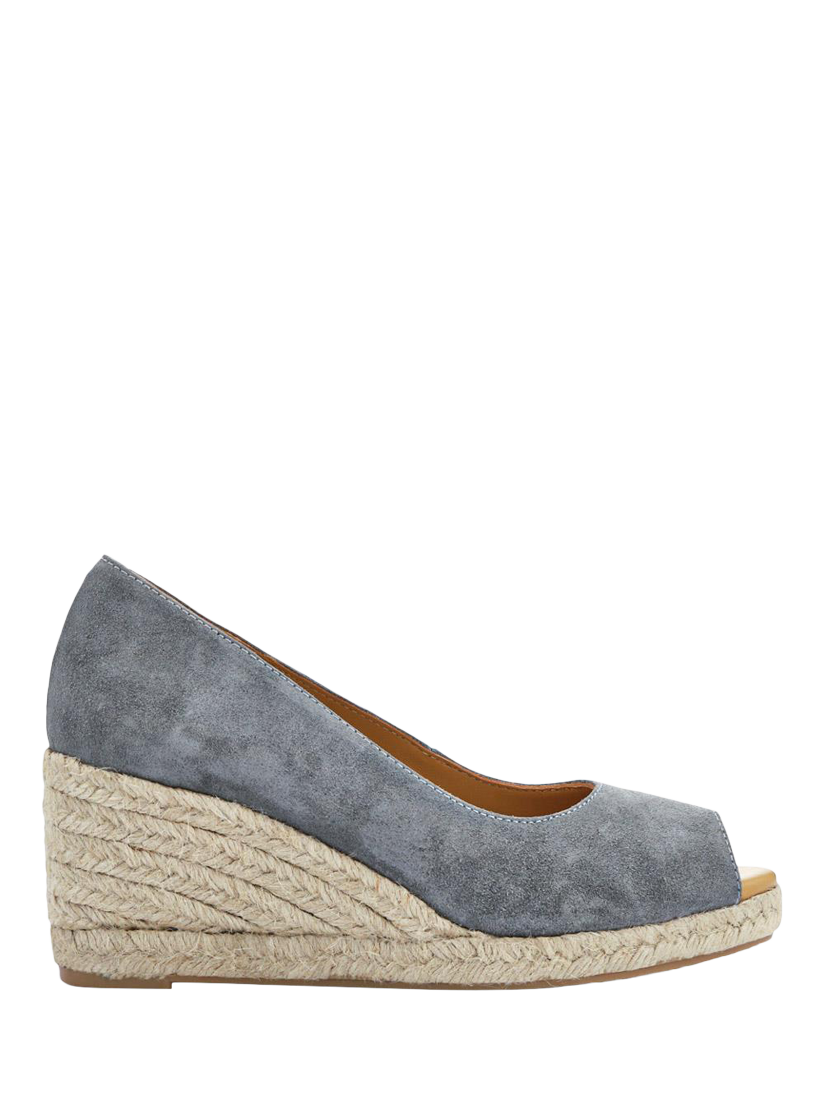 Product image 1 of 5, which shows Jones Bootmaker Biaggia Suede Wedge Heel Sandals, Grey, 3