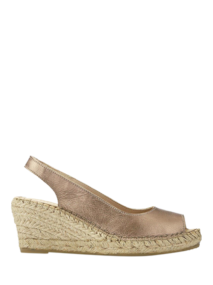 Jones Bootmaker Rosanna Suede Wedge Heel Slingback Sandals, Gold