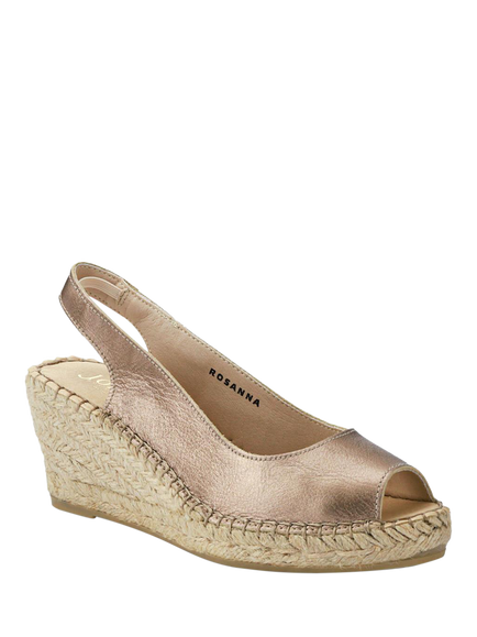 Jones Bootmaker Rosanna Suede Wedge Heel Slingback Sandals - view 2, Gold
