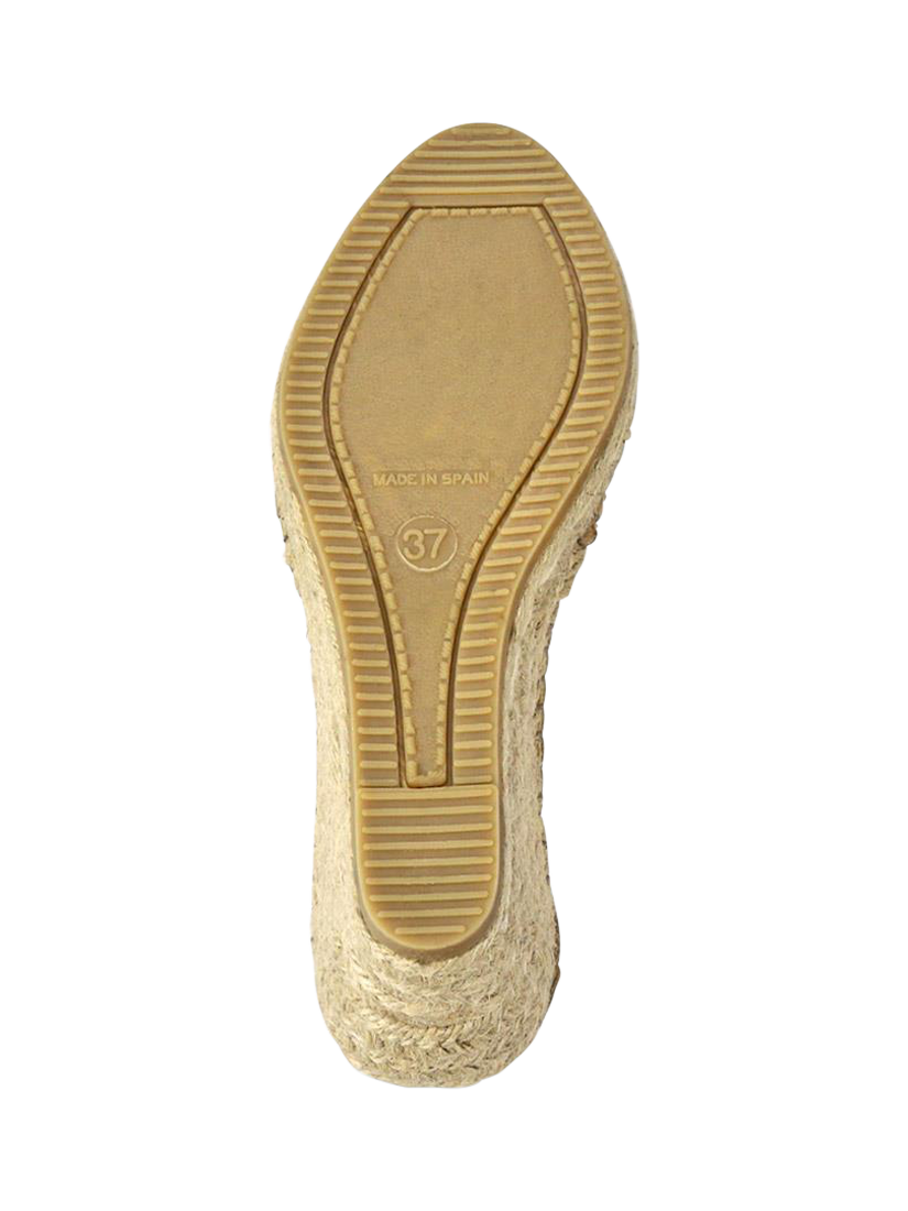 Product image 5 of 5, which shows Jones Bootmaker Rosanna Leather Wedge Heel Slingback Sandals, Gold, 3