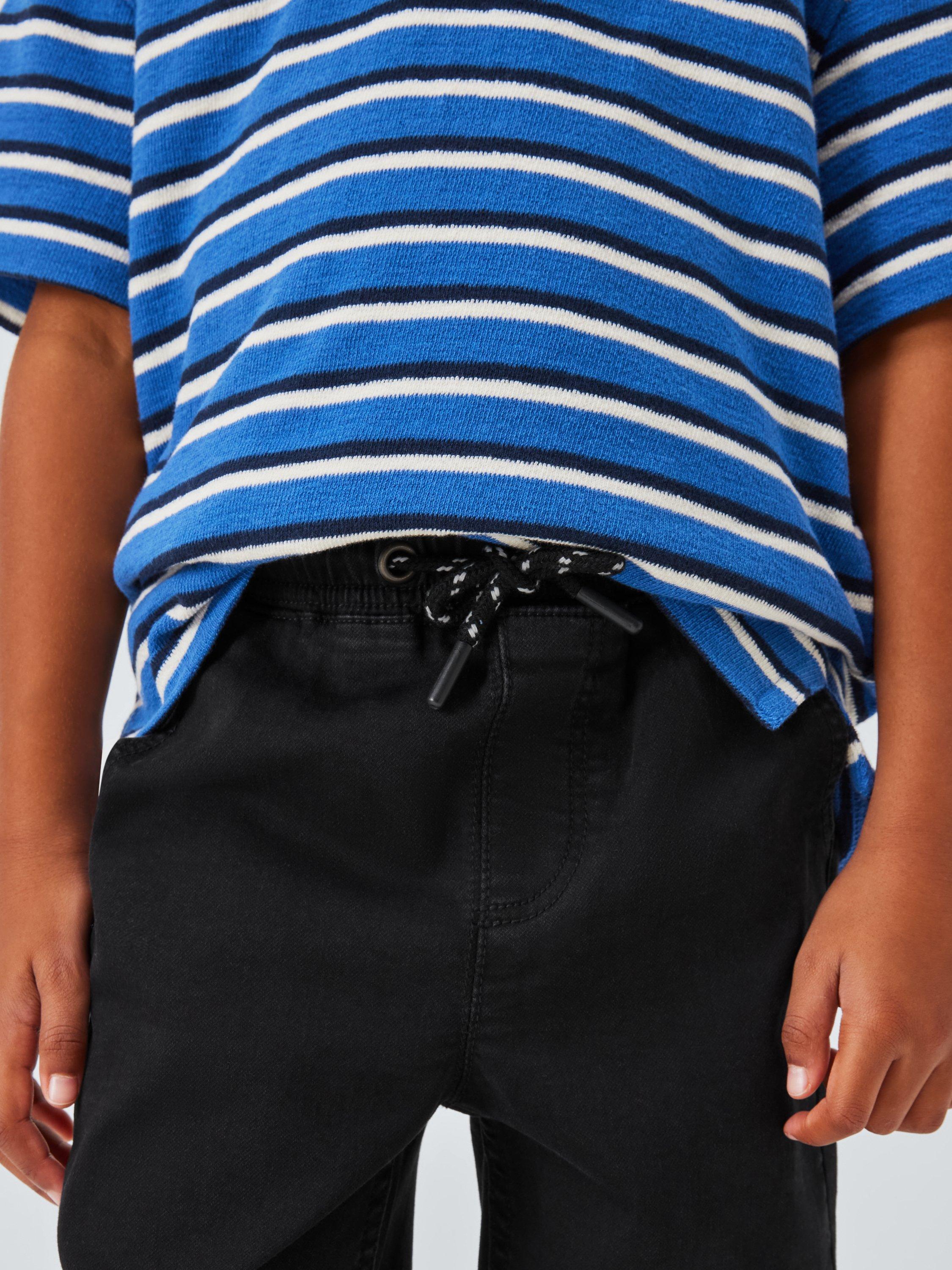 Product image 4 of 6, which shows John Lewis Boy's Drawstring Denim Joggers, Blue Mid Wash, 3 years