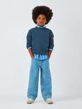 John Lewis Kids' Seed Stitch Twist Jumper, Twisted Blue