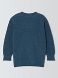 John Lewis Kids' Seed Stitch Twist Jumper, Twisted Blue