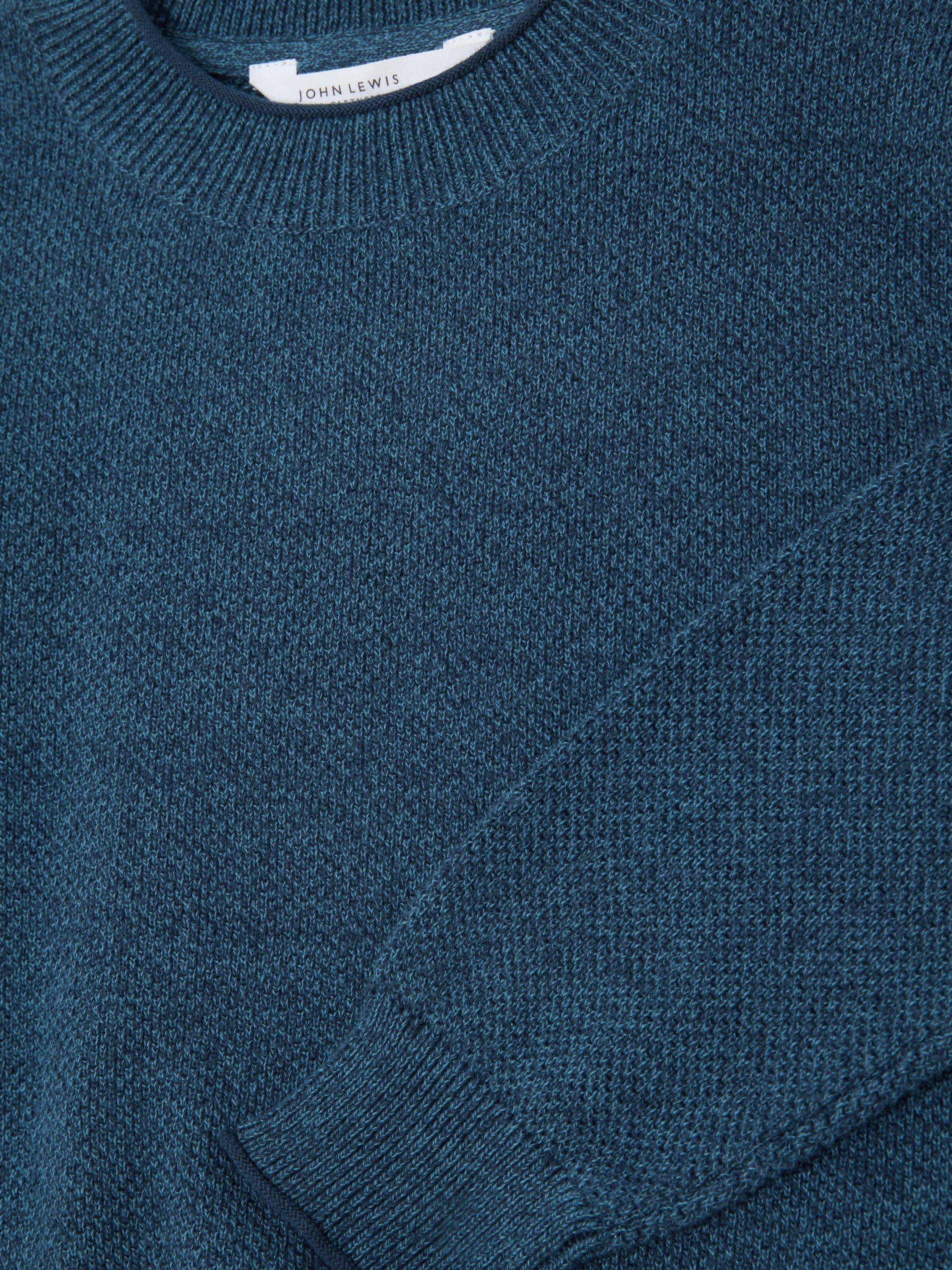 Product image 3 of 3, which shows John Lewis Kids' Seed Stitch Twist Jumper, Twisted Blue, 3 years