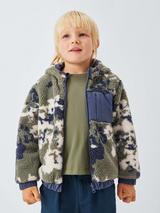 John Lewis Kids' Reversible Borg Jacket, Blue