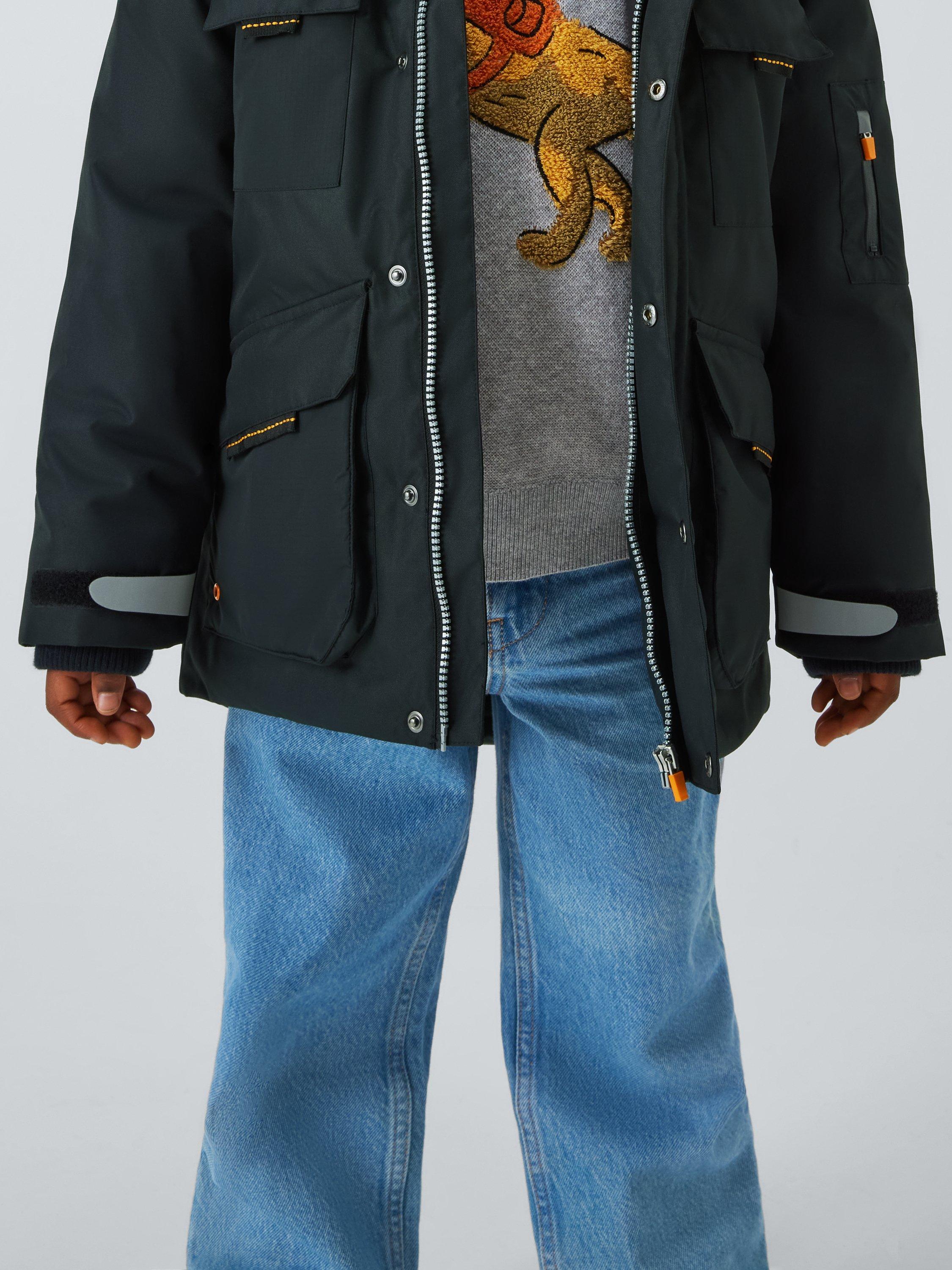 Product image 6 of 8, which shows John Lewis Kids' Technical Water Resistant Jacket, Black, 3 years