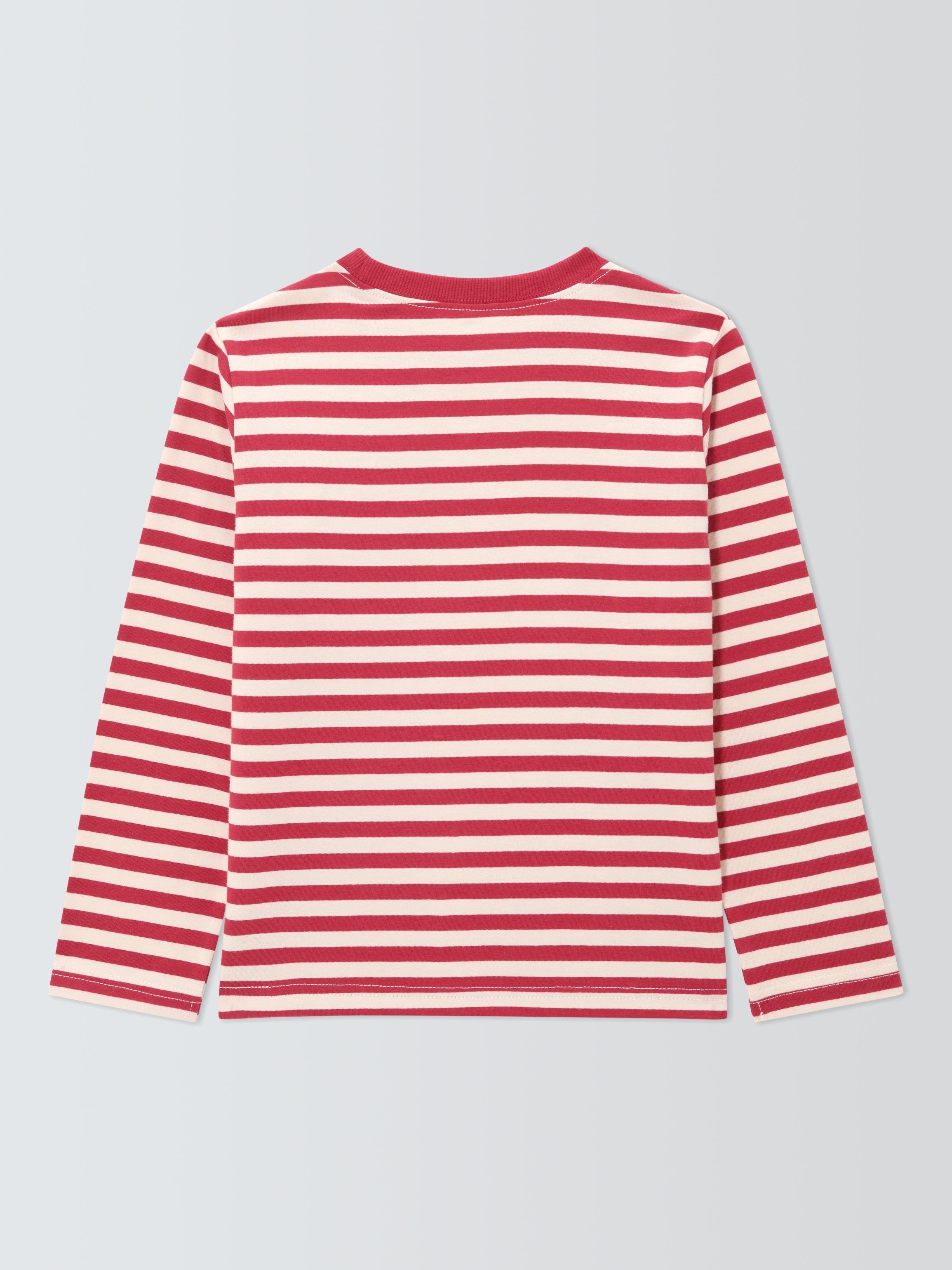 Product image 4 of 7, which shows John Lewis Kids' Wild Stripe Jersey Top, Rust, 7 years