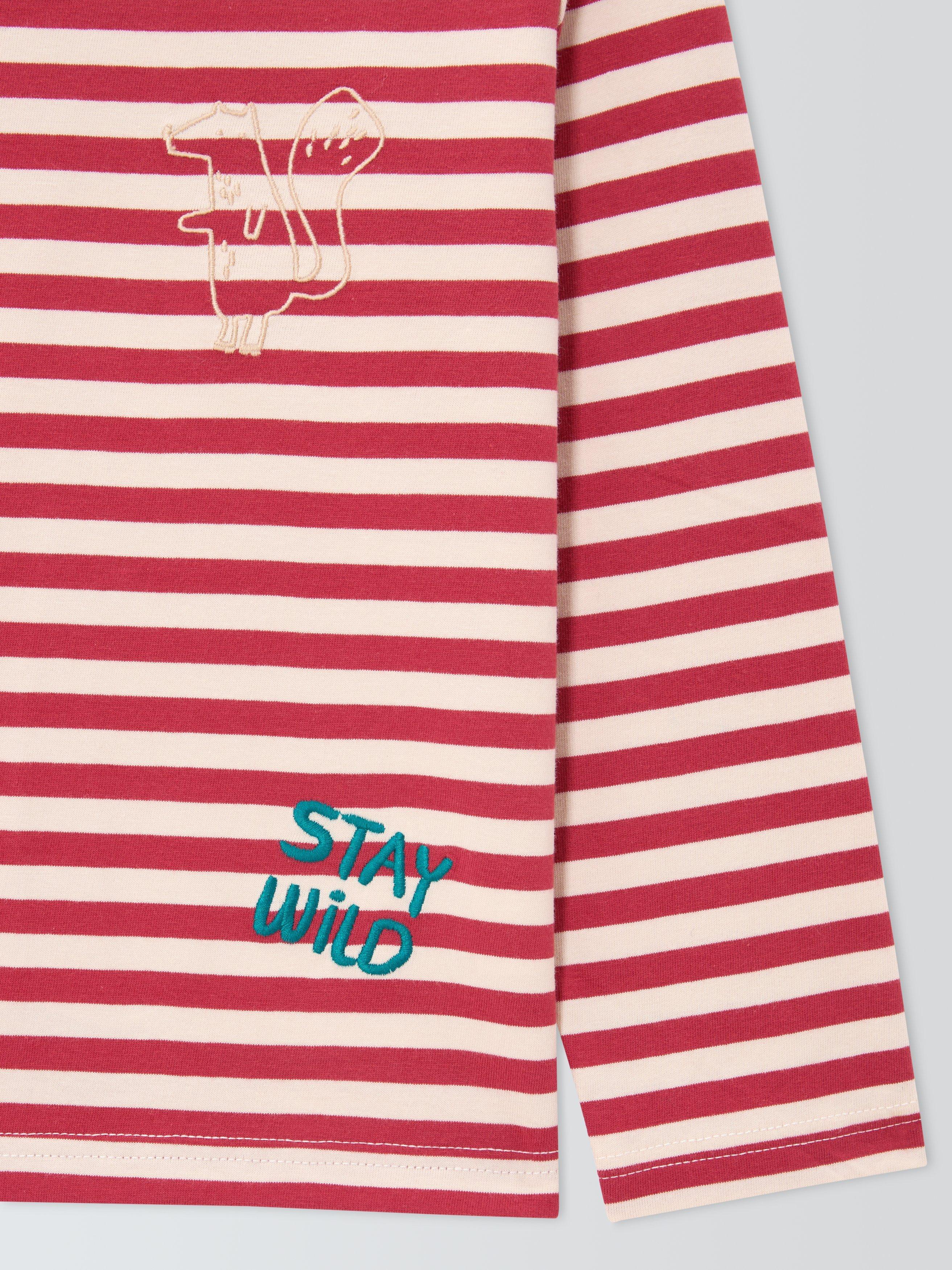 Product image 5 of 7, which shows John Lewis Kids' Wild Stripe Jersey Top, Rust, 7 years