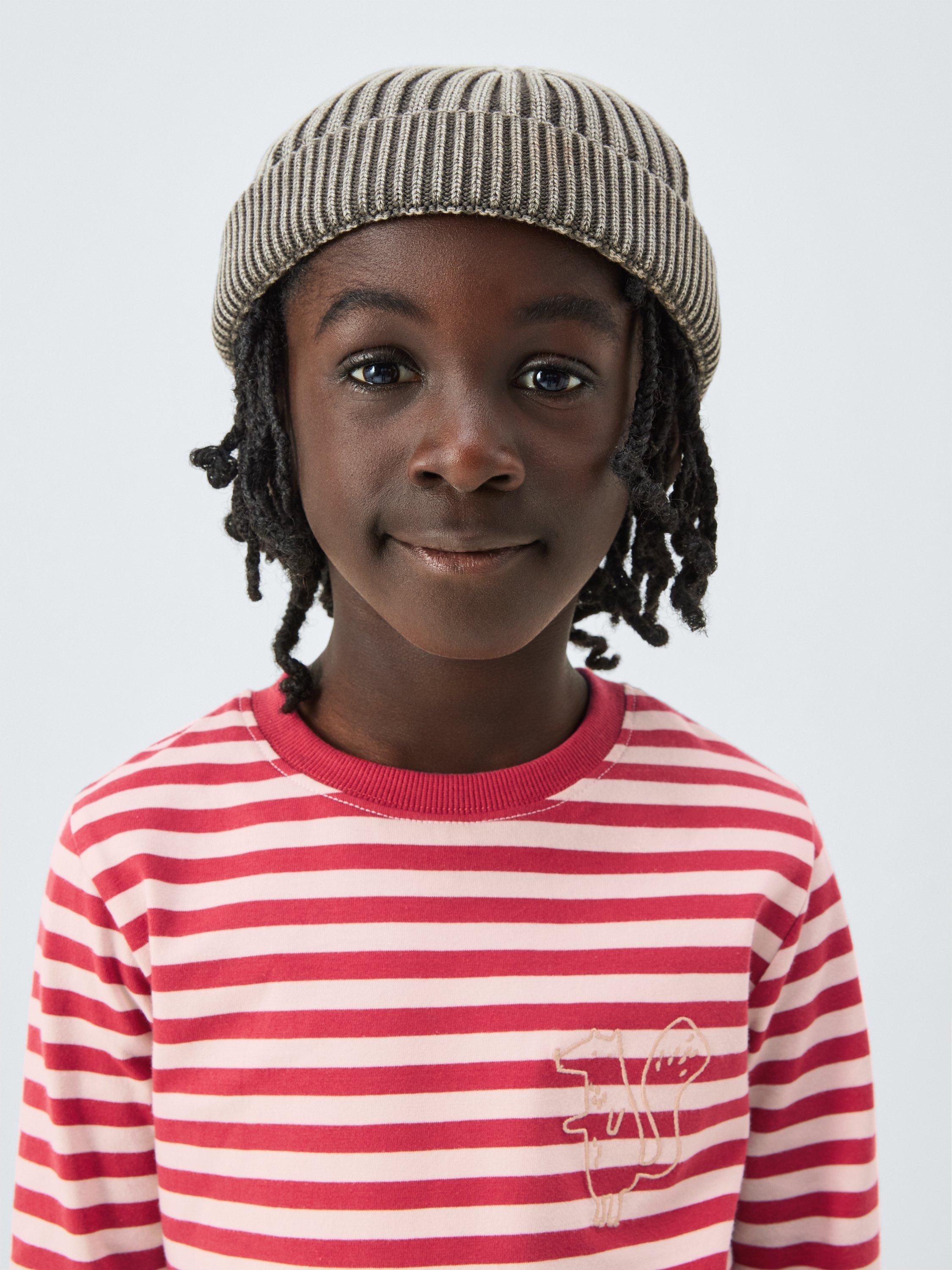 Product image 7 of 7, which shows John Lewis Kids' Wild Stripe Jersey Top, Rust, 7 years