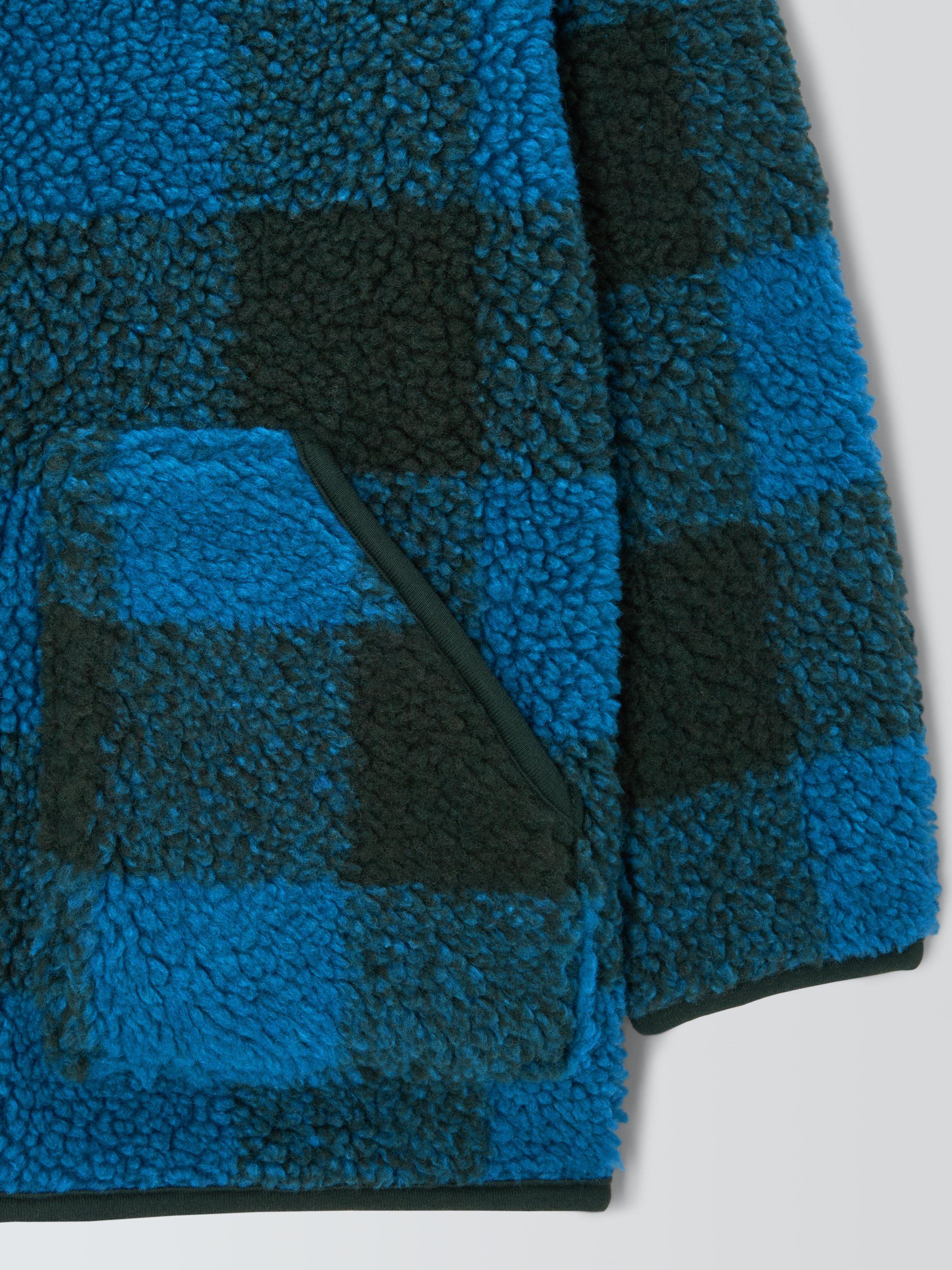 Product image 5 of 7, which shows John Lewis Kids' Geometric Fleece, Blue/Navy Check, 3 years