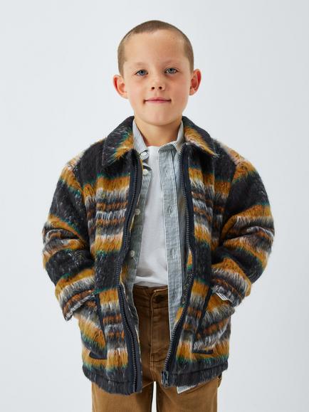 John Lewis Kids' Plaid Check Jacket, Blue, Blue