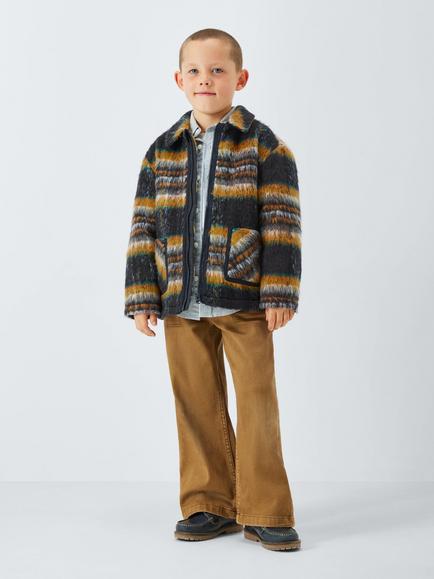 John Lewis Kids' Plaid Check Jacket, Blue - view 2, Blue