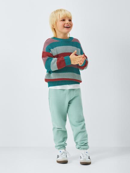 John Lewis Kids' Block Stripe Jumper, Multi - view 2, Multi