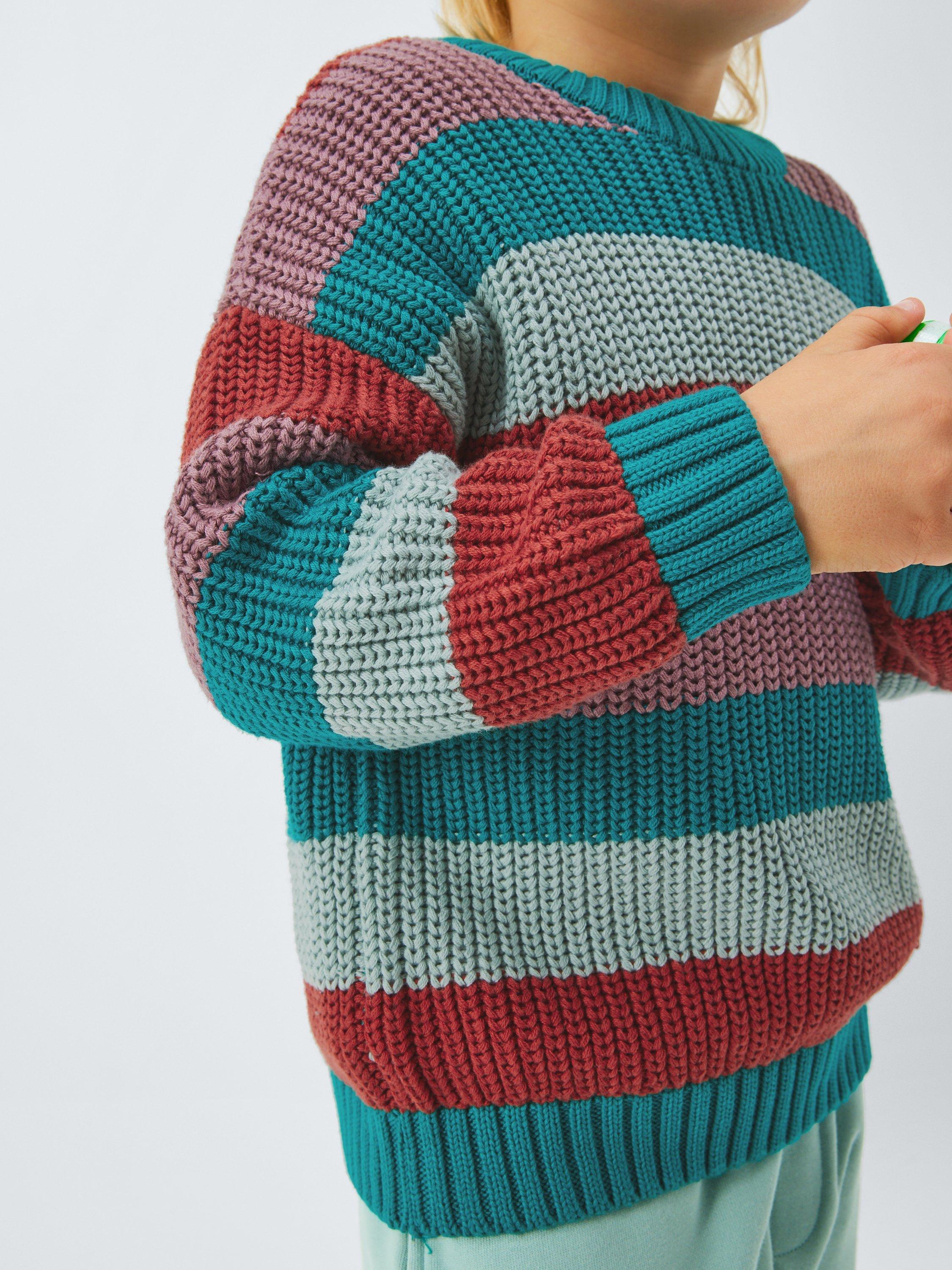 Product image 6 of 7, which shows John Lewis Kids' Block Stripe Jumper, Multi, 3 years