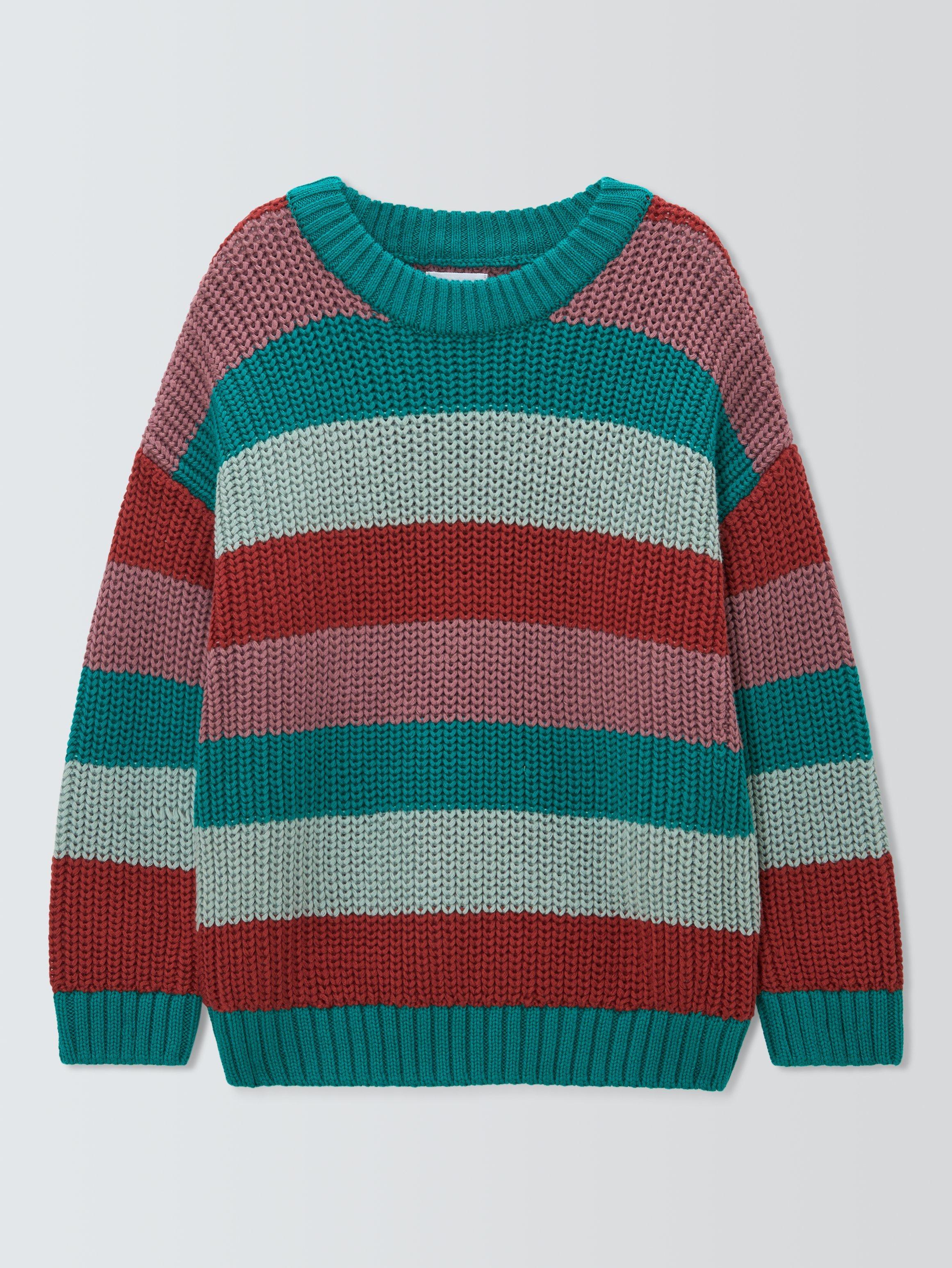 Product image 1 of 3, which shows John Lewis Kids' Block Stripe Jumper, Multi, 3 years