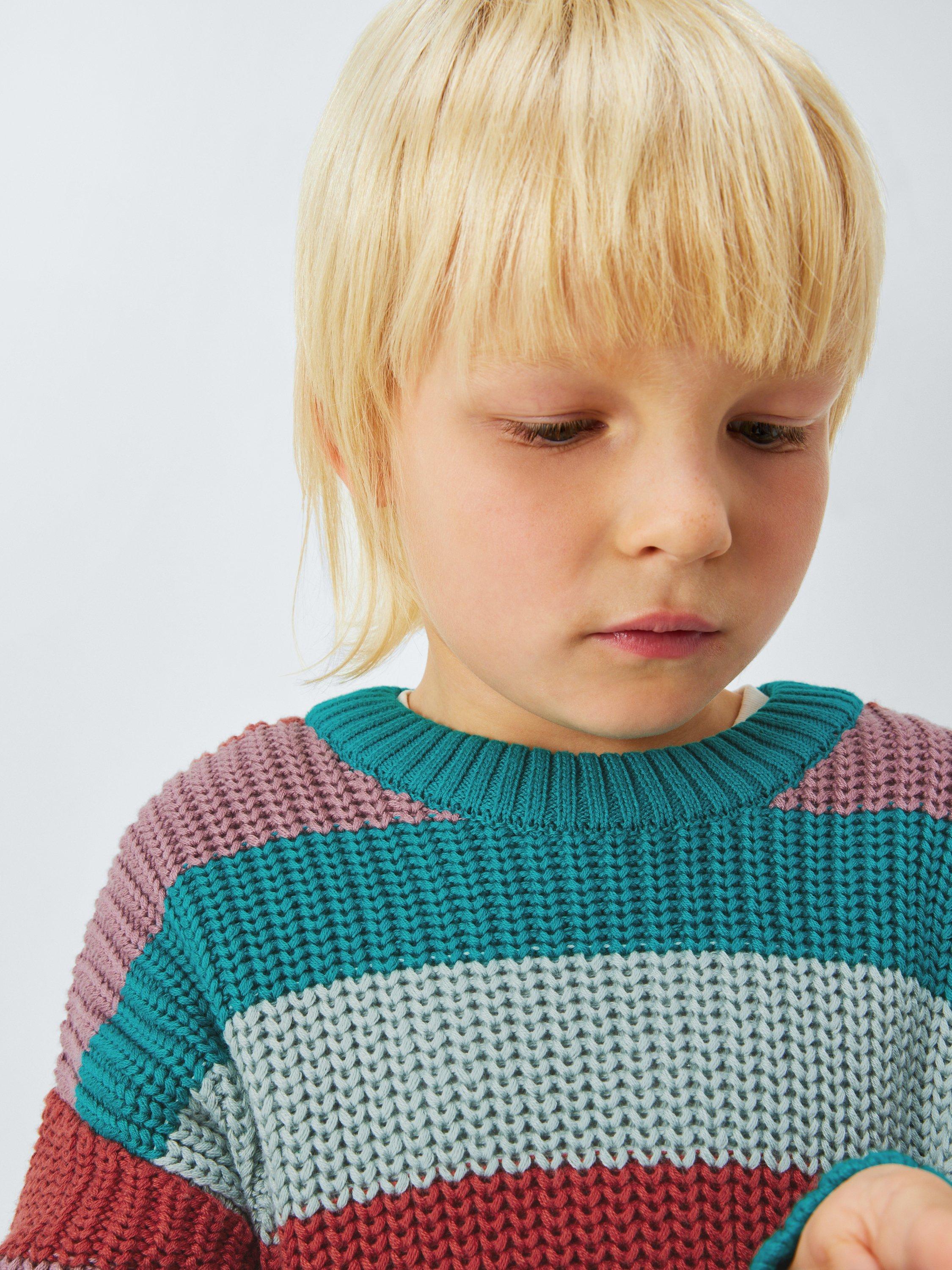 Product image 7 of 7, which shows John Lewis Kids' Block Stripe Jumper, Multi, 3 years