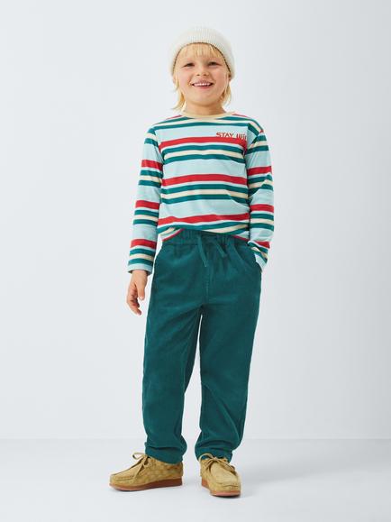 John Lewis Kids' Relaxed Corduroy Trousers, Teal - view 2, Teal