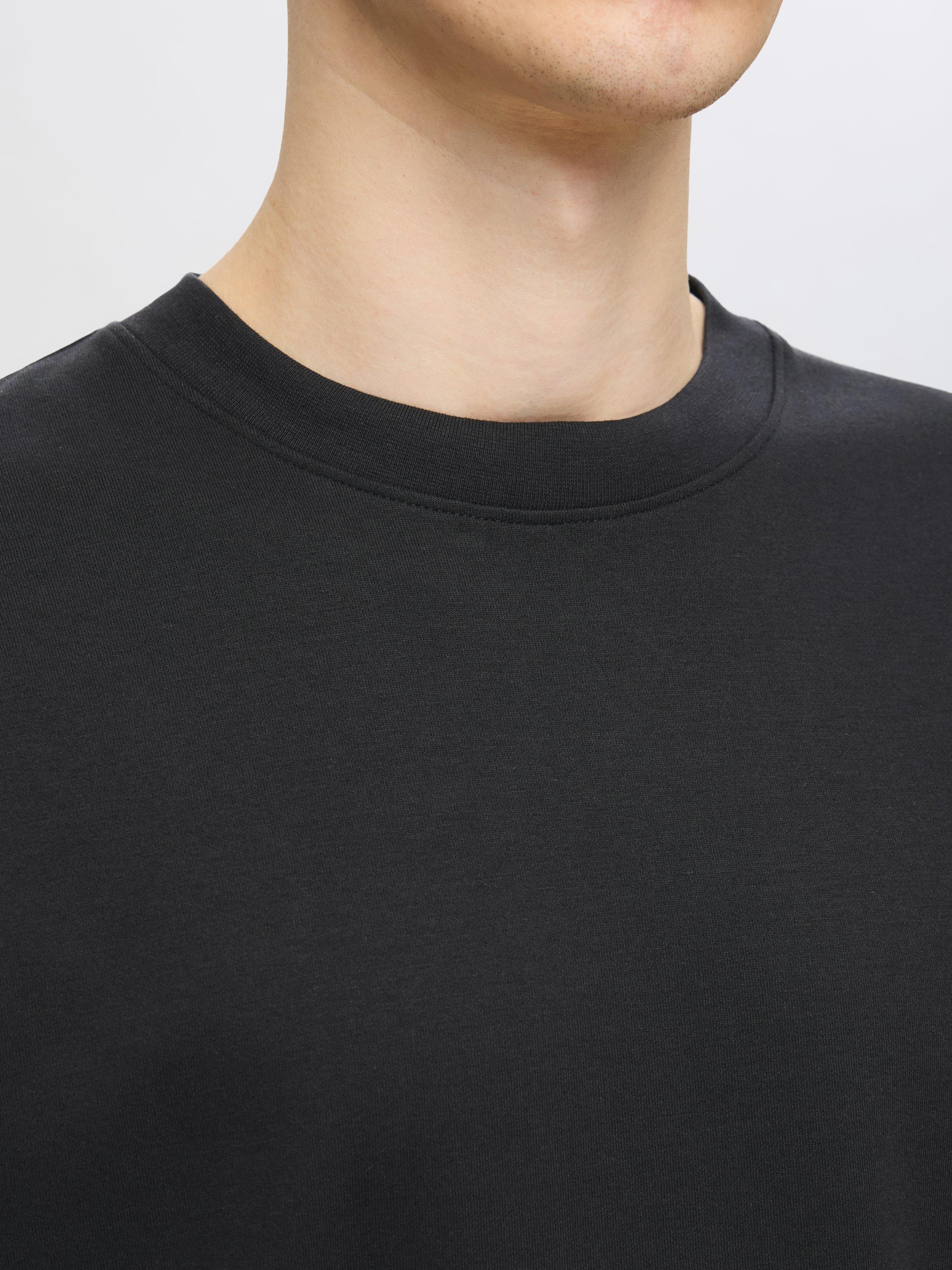 Product image 3 of 11, which shows Selected Cotton Blend Regular Fit Short Sleeve T-Shirt, Black, S