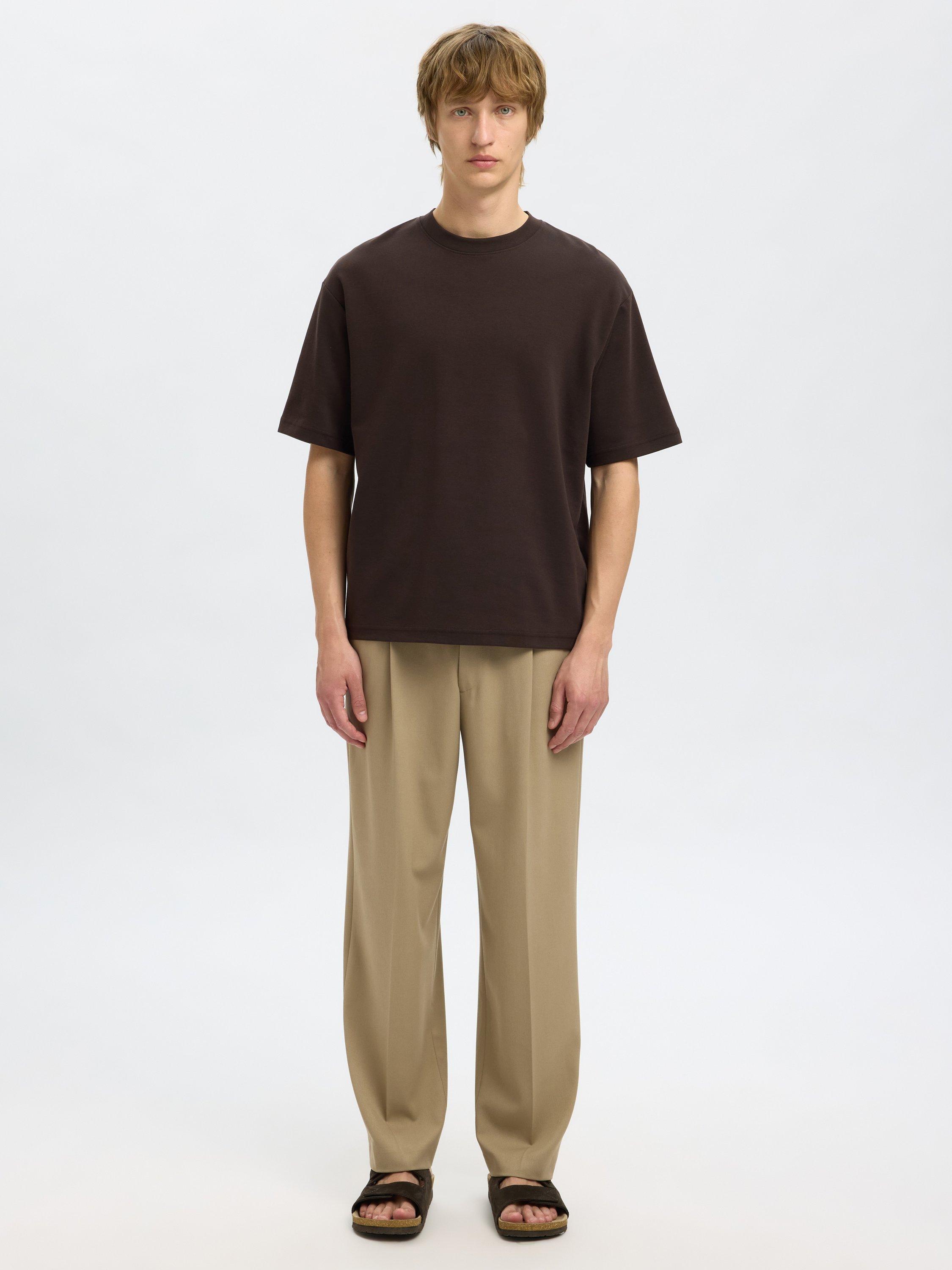Product image 2 of 6, which shows Selected Crew Neck Short Sleeve T-Shirt, Demitasse, S