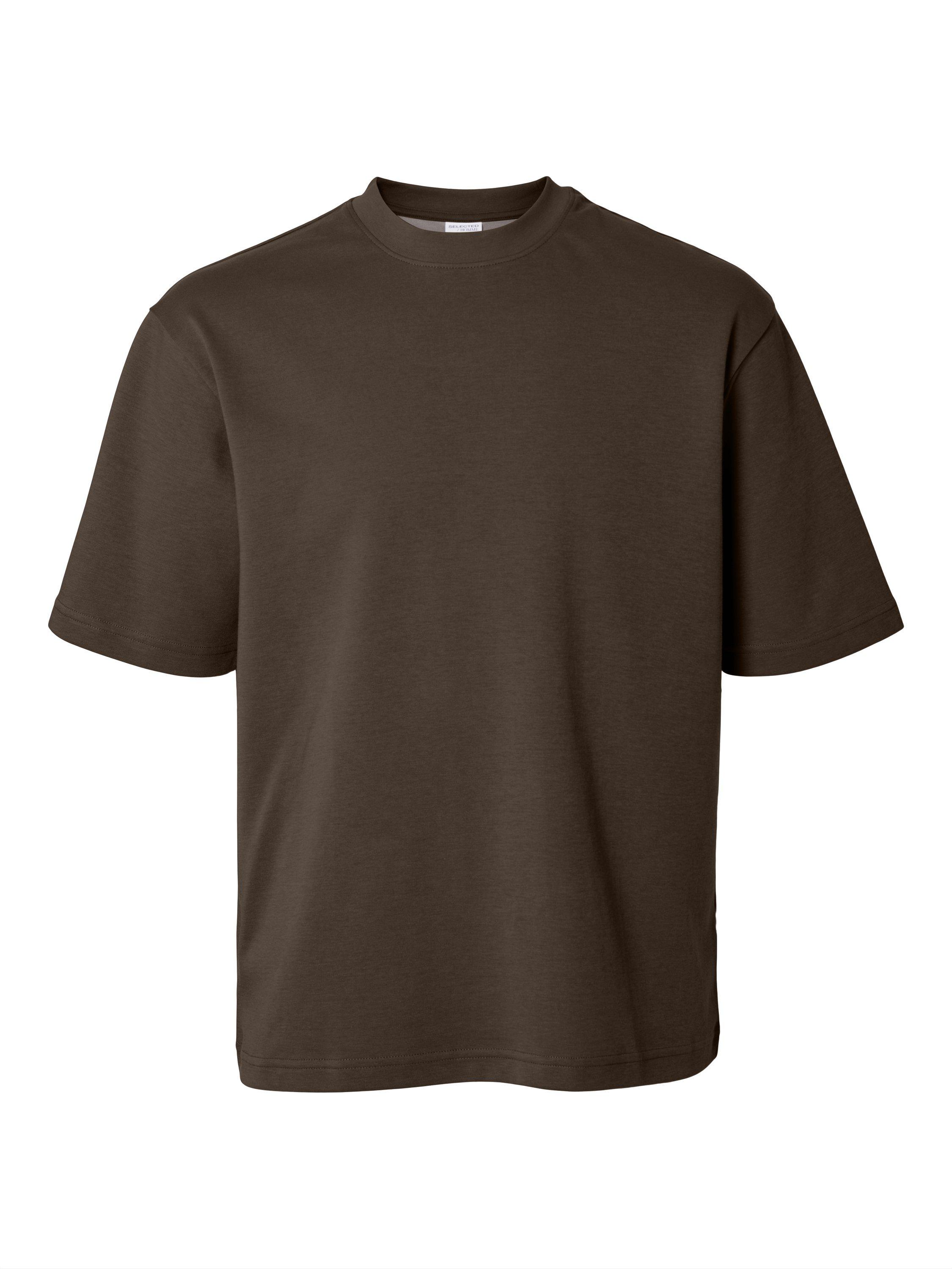 Product image 6 of 6, which shows Selected Crew Neck Short Sleeve T-Shirt, Demitasse, S
