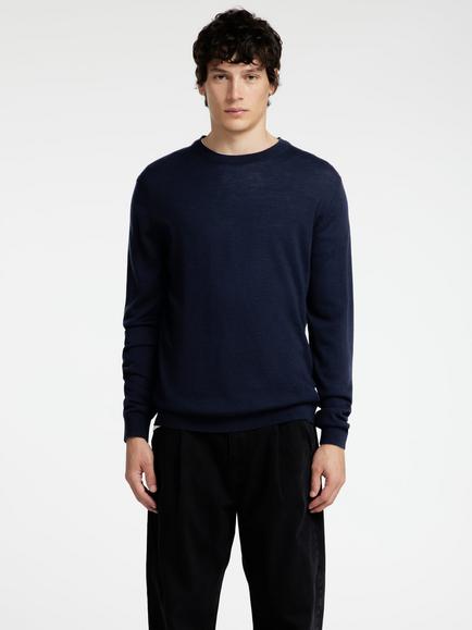 Selected Crew Neck Merino Wool Jumper, Navy Blazer