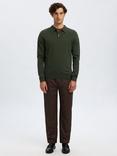 Selected Berg Cotton Half-Zip Knit Polo Shirt