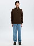 Selected Half Zip Cotton Jumper