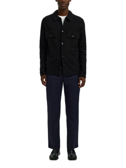 Selected Nealy Wool Knitted Collar Cardigan - view 2, Black