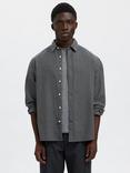 Selected Noah Cotton Shirt, Gray Flannel
