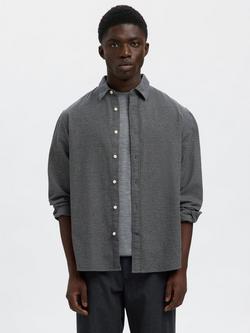 Selected Noah Cotton Shirt, Gray Flannel, Gray Flannel