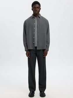 Selected Noah Cotton Shirt, Gray Flannel - view 2, Gray Flannel