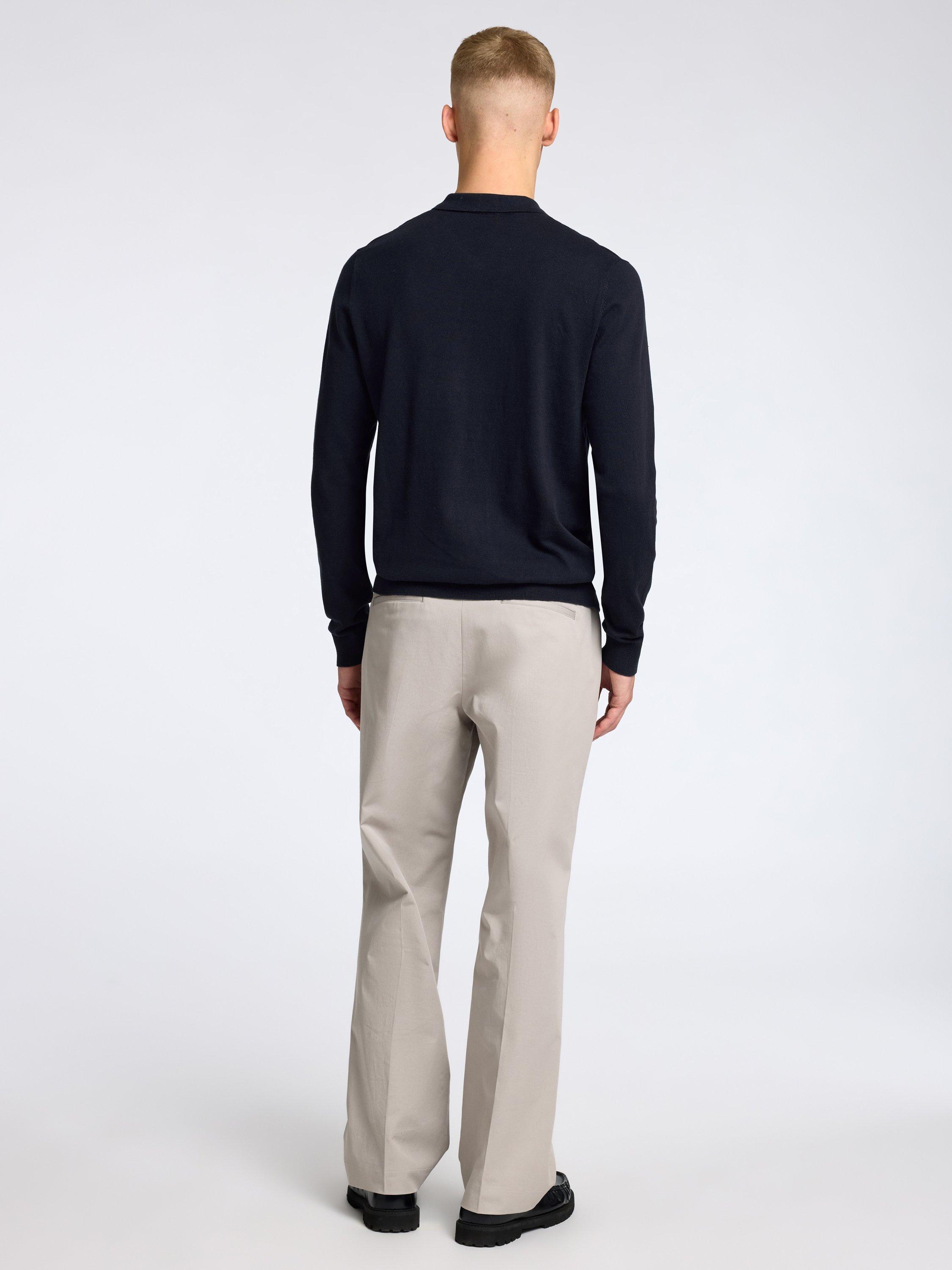 Product image 5 of 6, which shows Selected Berg Cotton Half Zip Long Sleeve Knitted Jumper, Navy Blazer, S